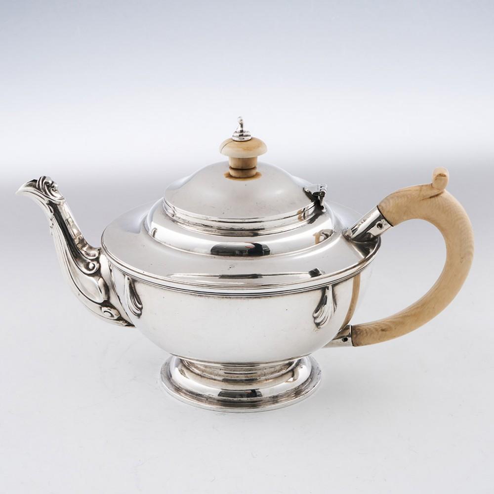 3 Piece Sterling Silver Tea Set London, 1931

Additional information:
Date : Hallmarked in London 1931 For Charles Boyton
Period : George V
Origin : London England
Decoration : Terraces feet and reeded borders, foliate pendants, scrolled spout.