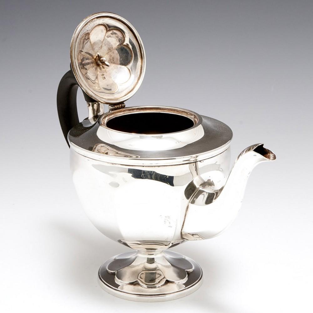 English 3 Piece Sterling Silver Tea Set Sheffield, 1912