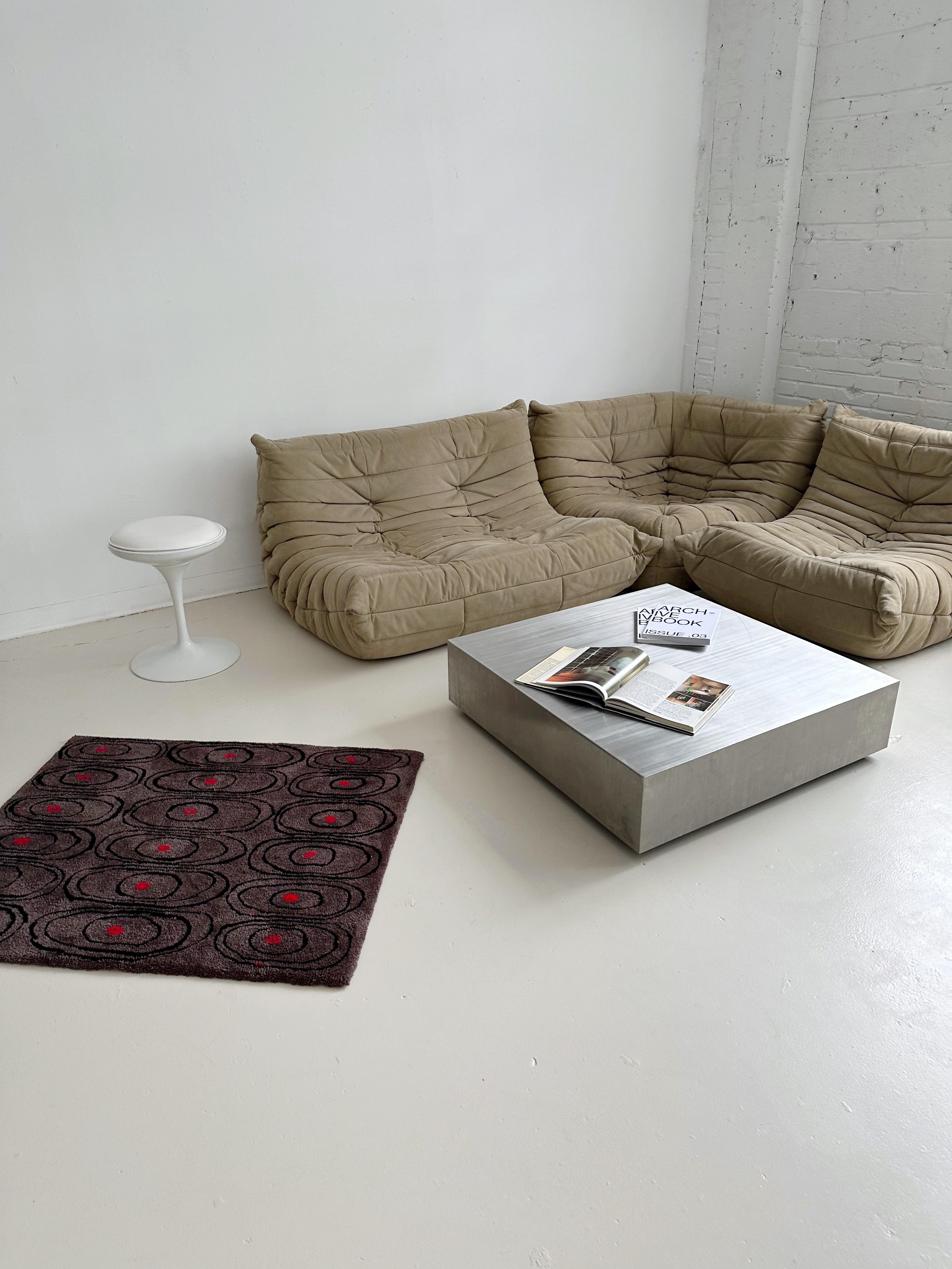 3 Piece TOGO Sofa Set by Michel Ducaroy for Ligne Roset in Sand Alcantara 10