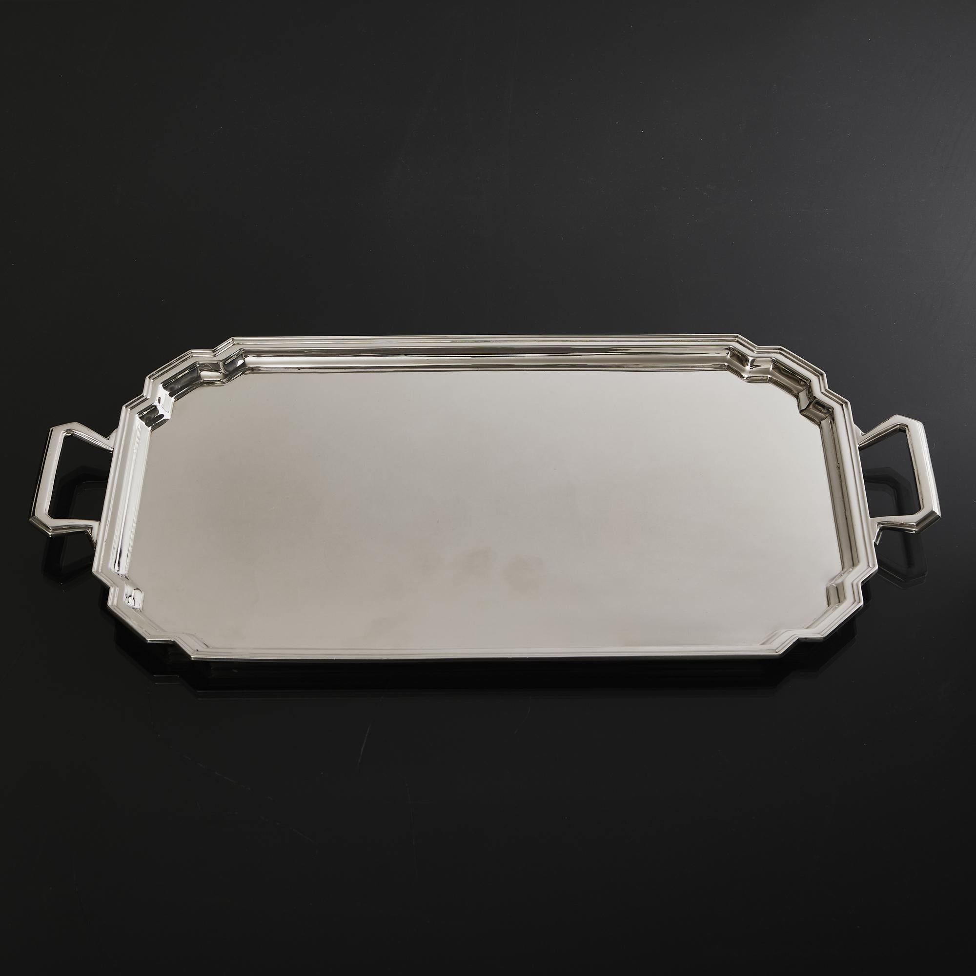 Art Deco silver drinks or tea tray In Good Condition For Sale In London, GB