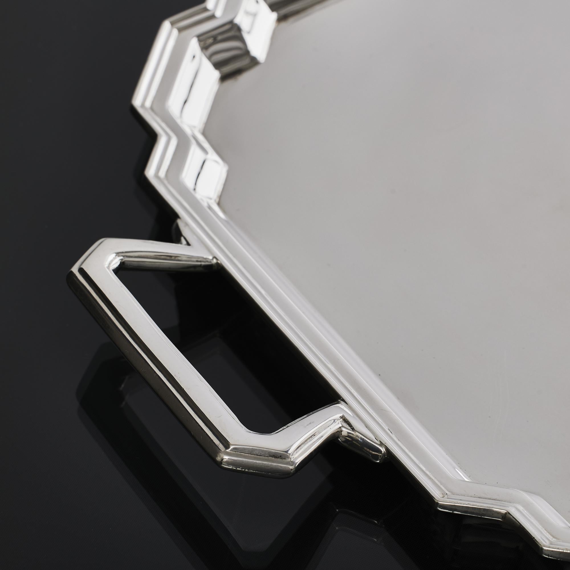 Art Deco silver drinks or tea tray 1