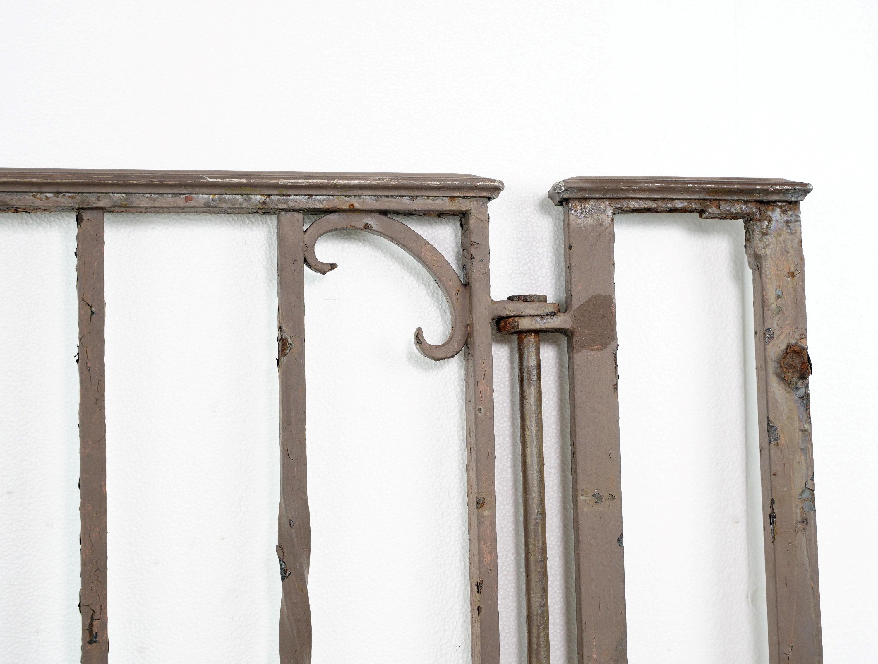20th Century 3 Piece Wrought Iron Yard Gate Set For Sale