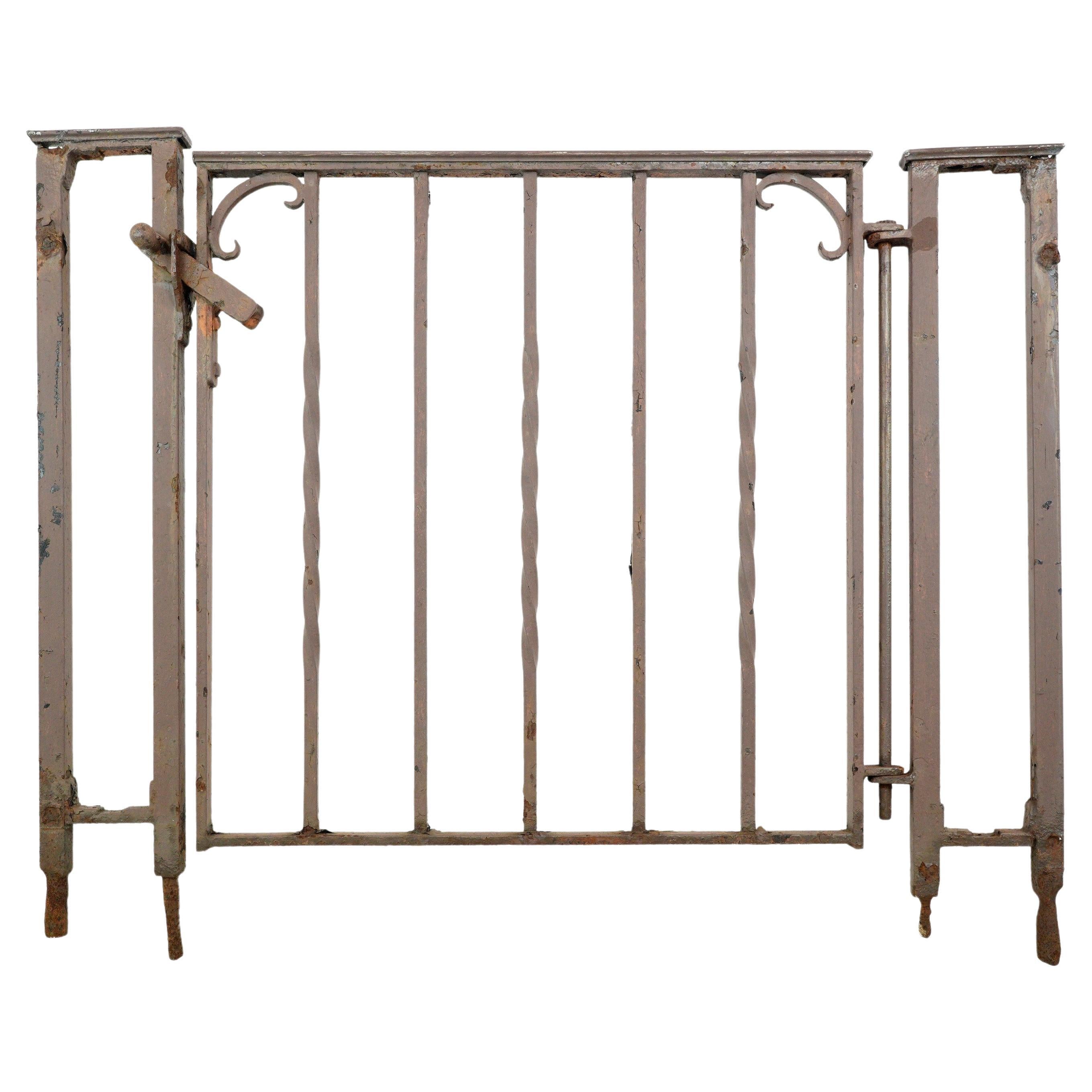 3 Piece Wrought Iron Yard Gate Set For Sale