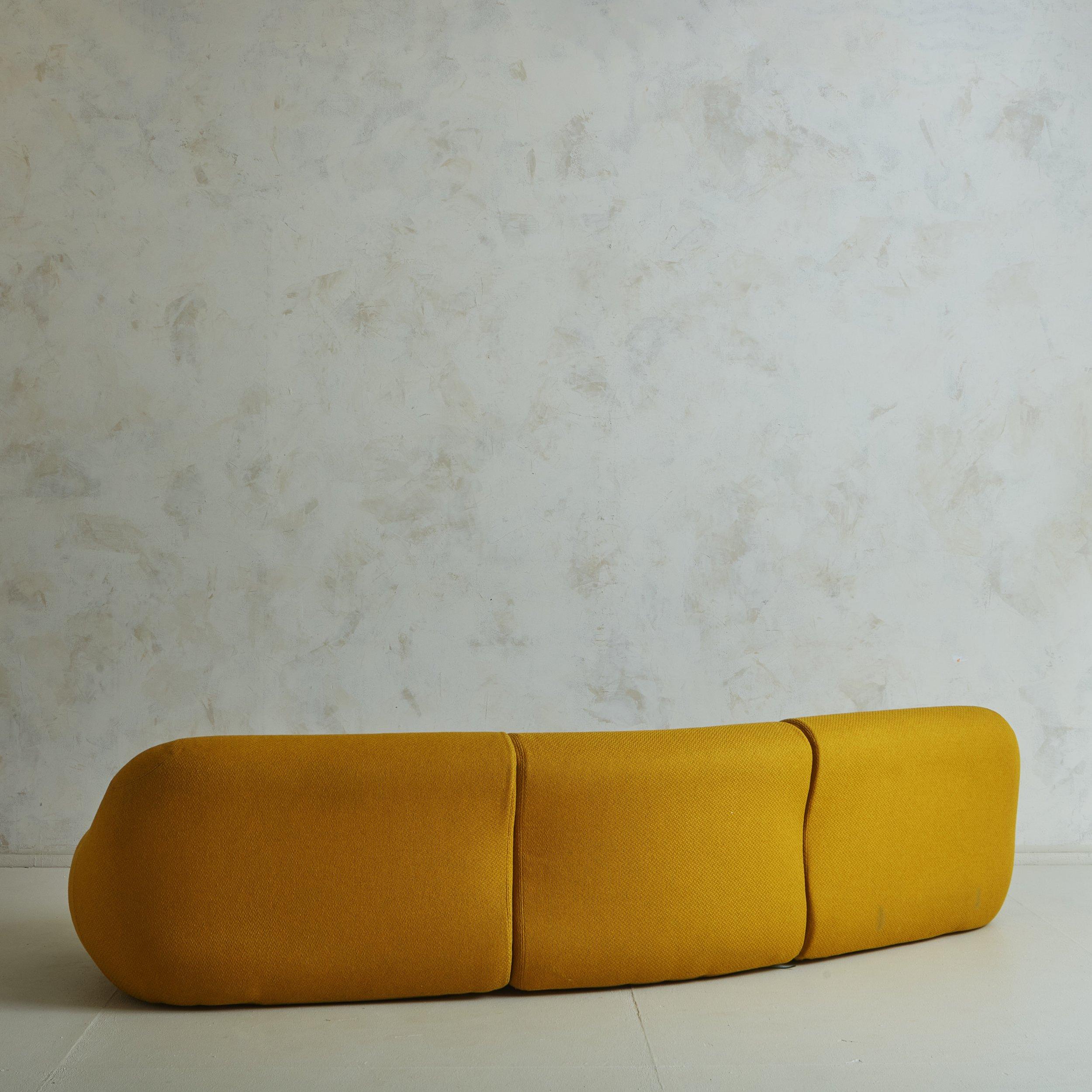 Modern 3-Piece Yellow Carrera Modular Sofa by Lomazzi, De Pas + D'urbino for BBB Italia For Sale