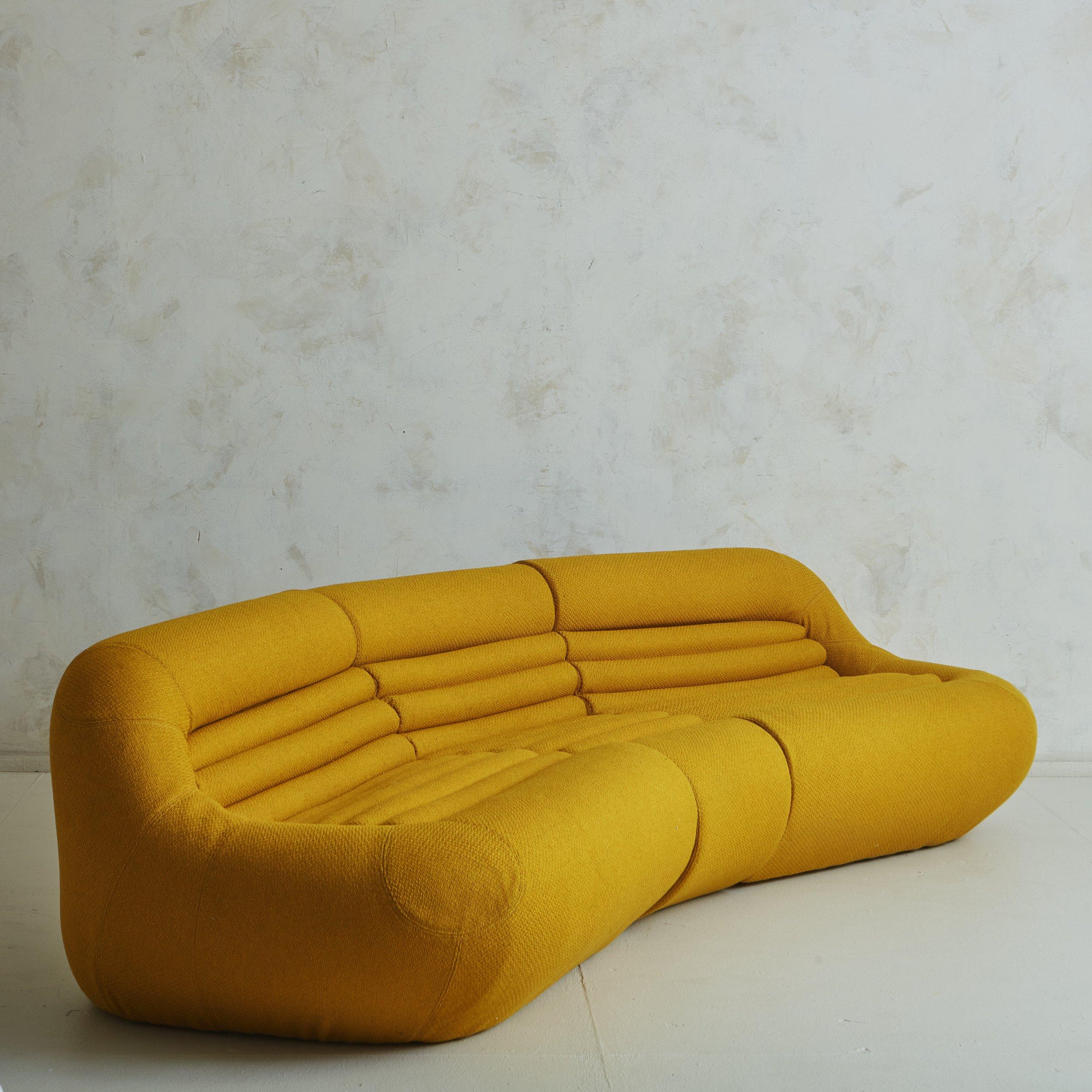 Italian 3-Piece Yellow Carrera Modular Sofa by Lomazzi, De Pas + D'urbino for BBB Italia For Sale