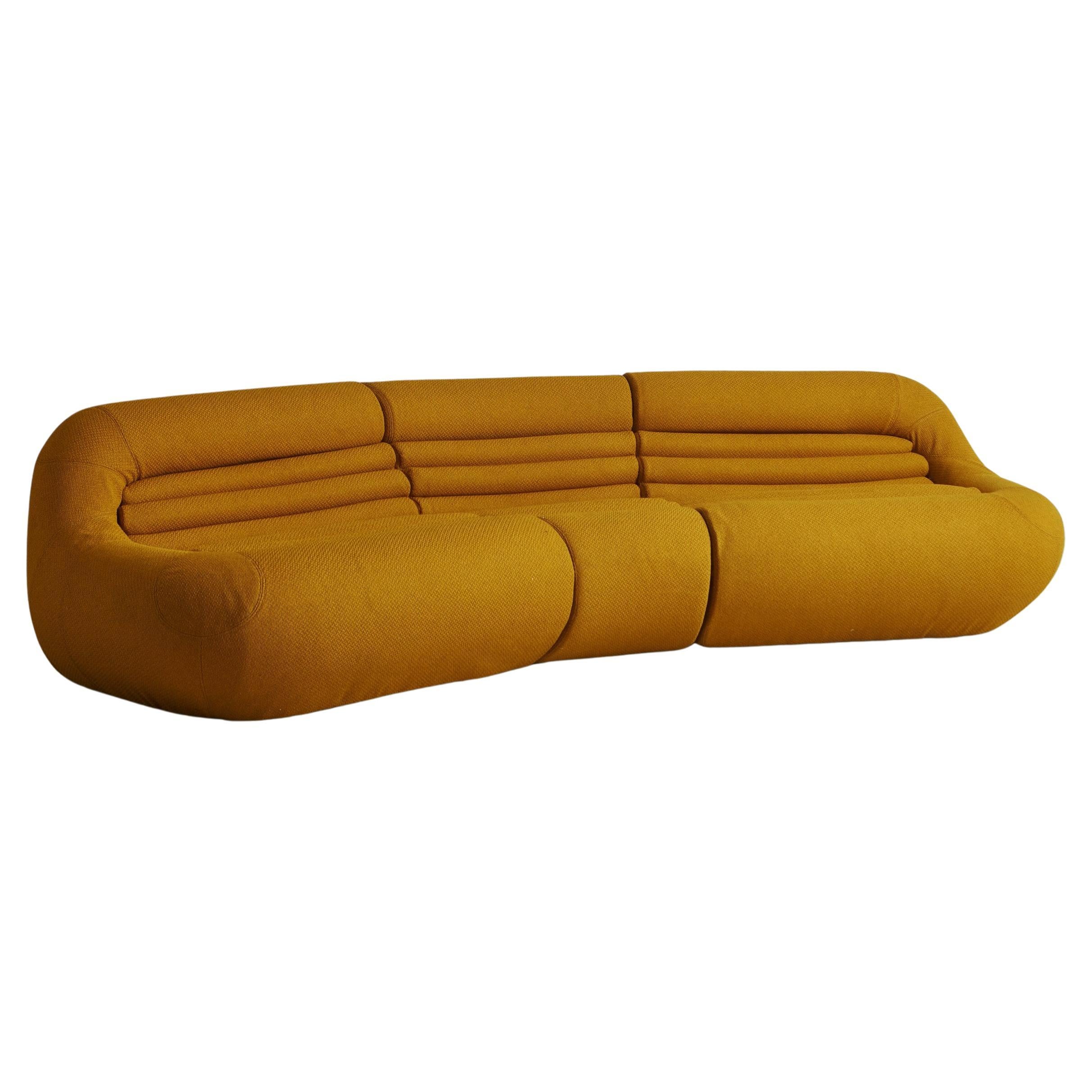 3-Piece Yellow Carrera Modular Sofa by Lomazzi, De Pas + D'urbino for BBB Italia For Sale