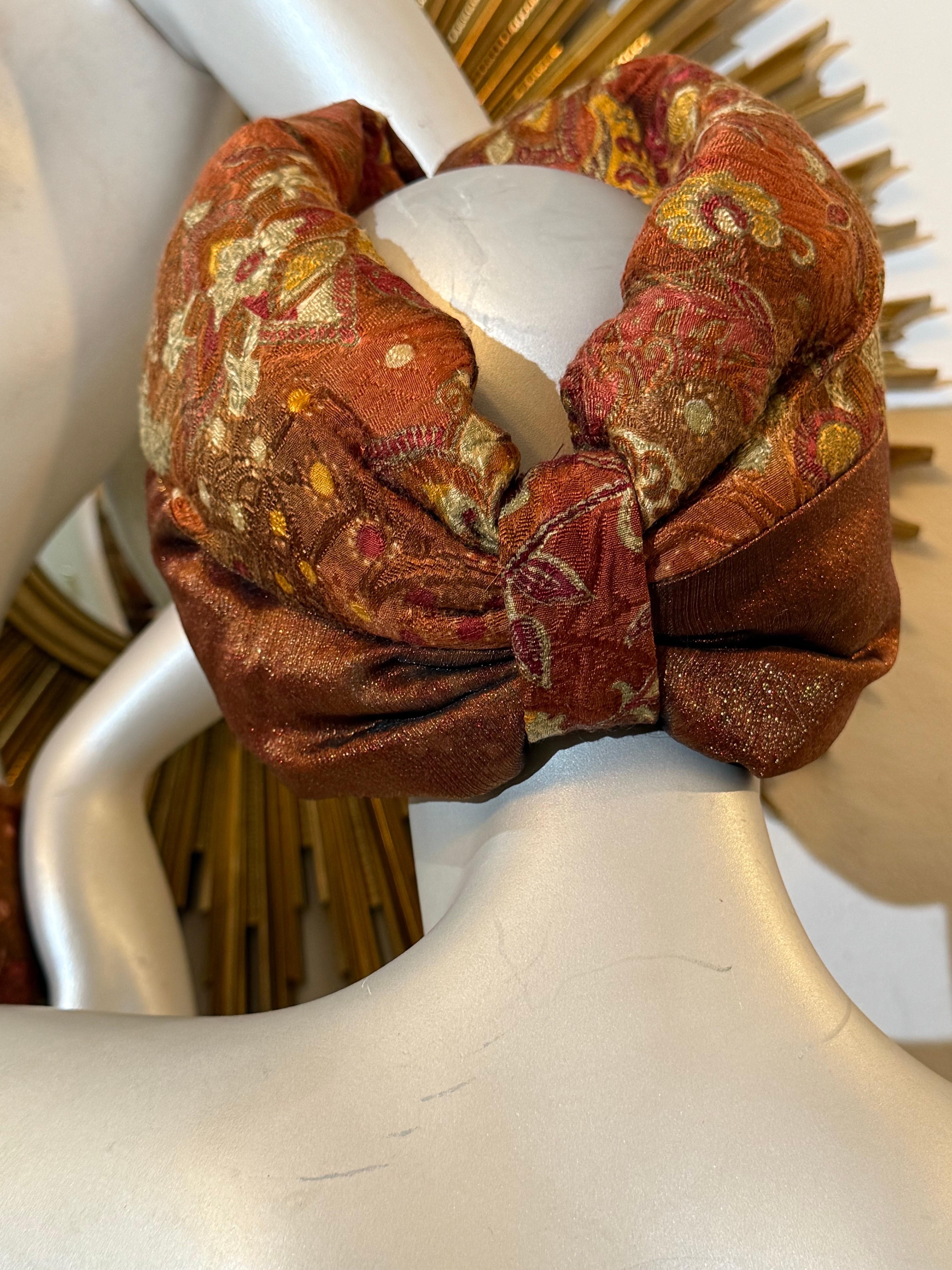 Tunique 3 pièces en mohair Yves Saint Laurent / Pantalon en soie Paisley / Turban assorti en vente 5