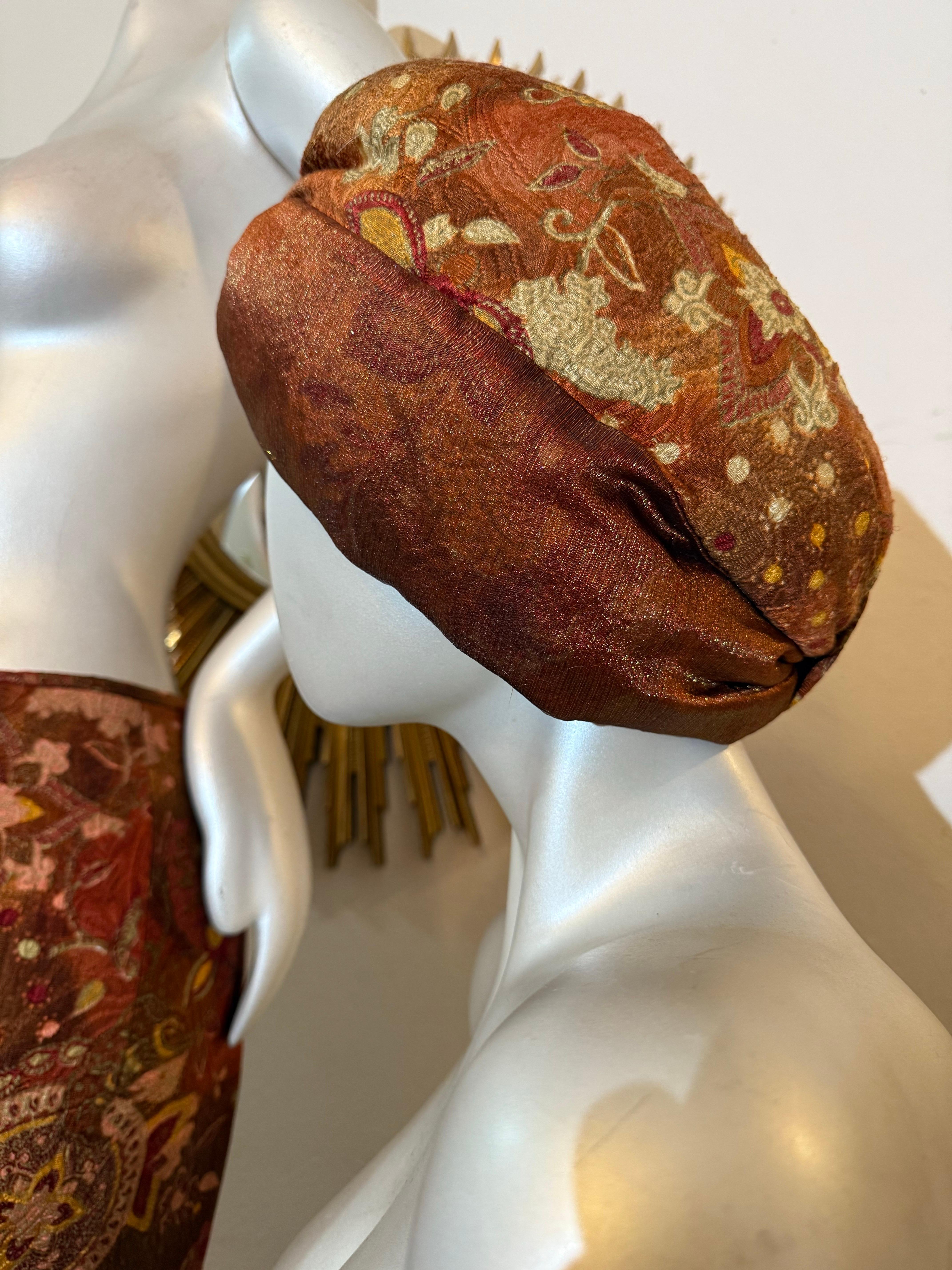 Tunique 3 pièces en mohair Yves Saint Laurent / Pantalon en soie Paisley / Turban assorti en vente 7