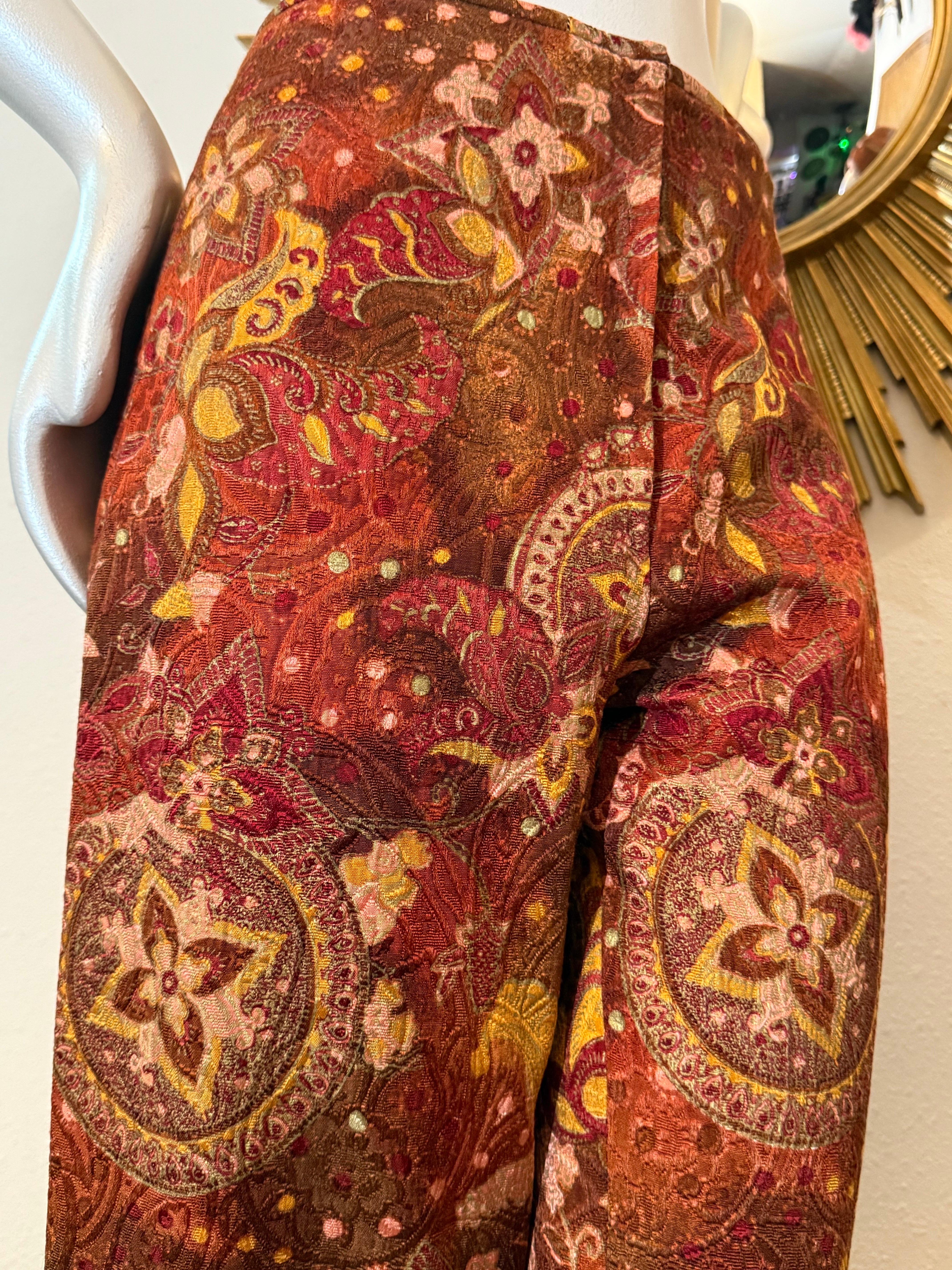 Tunique 3 pièces en mohair Yves Saint Laurent / Pantalon en soie Paisley / Turban assorti en vente 9