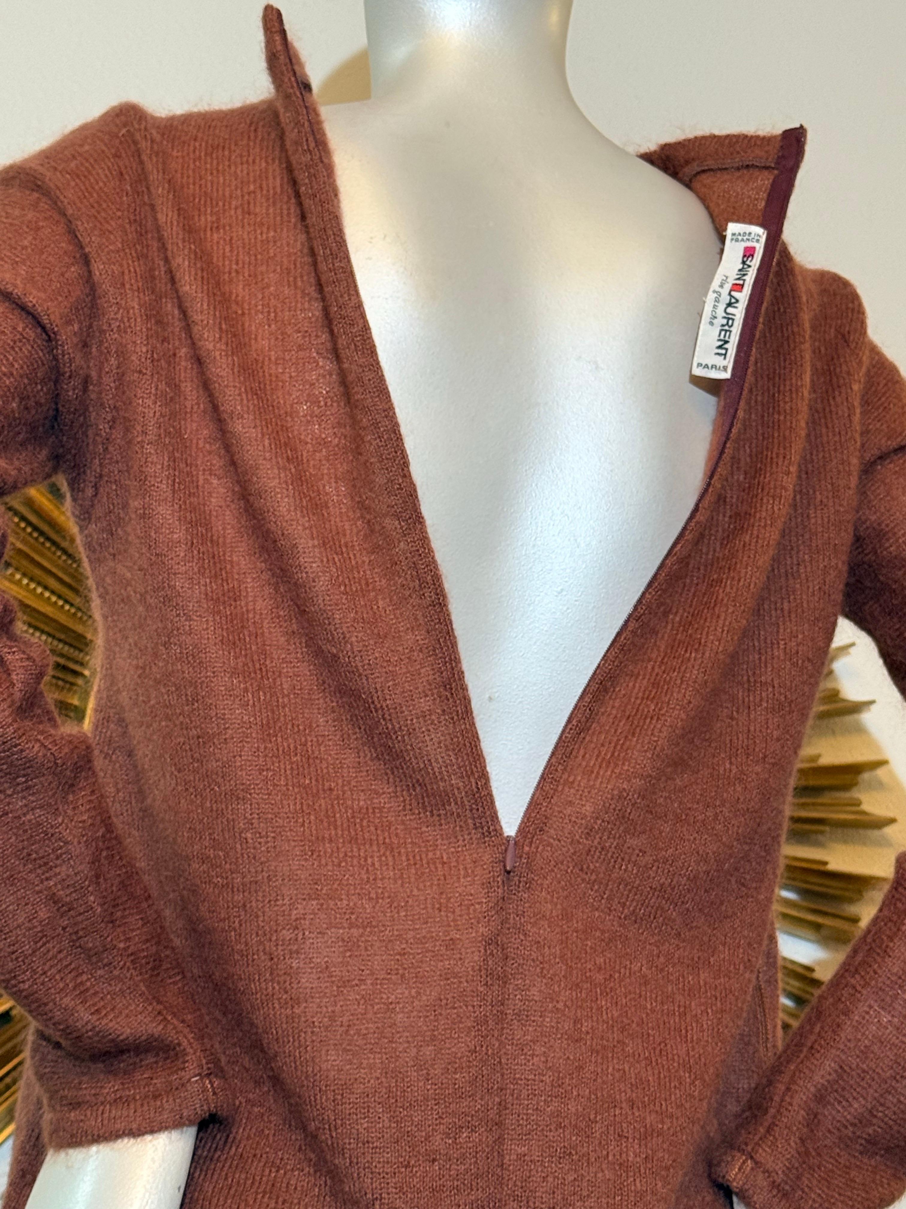 Tunique 3 pièces en mohair Yves Saint Laurent / Pantalon en soie Paisley / Turban assorti en vente 11