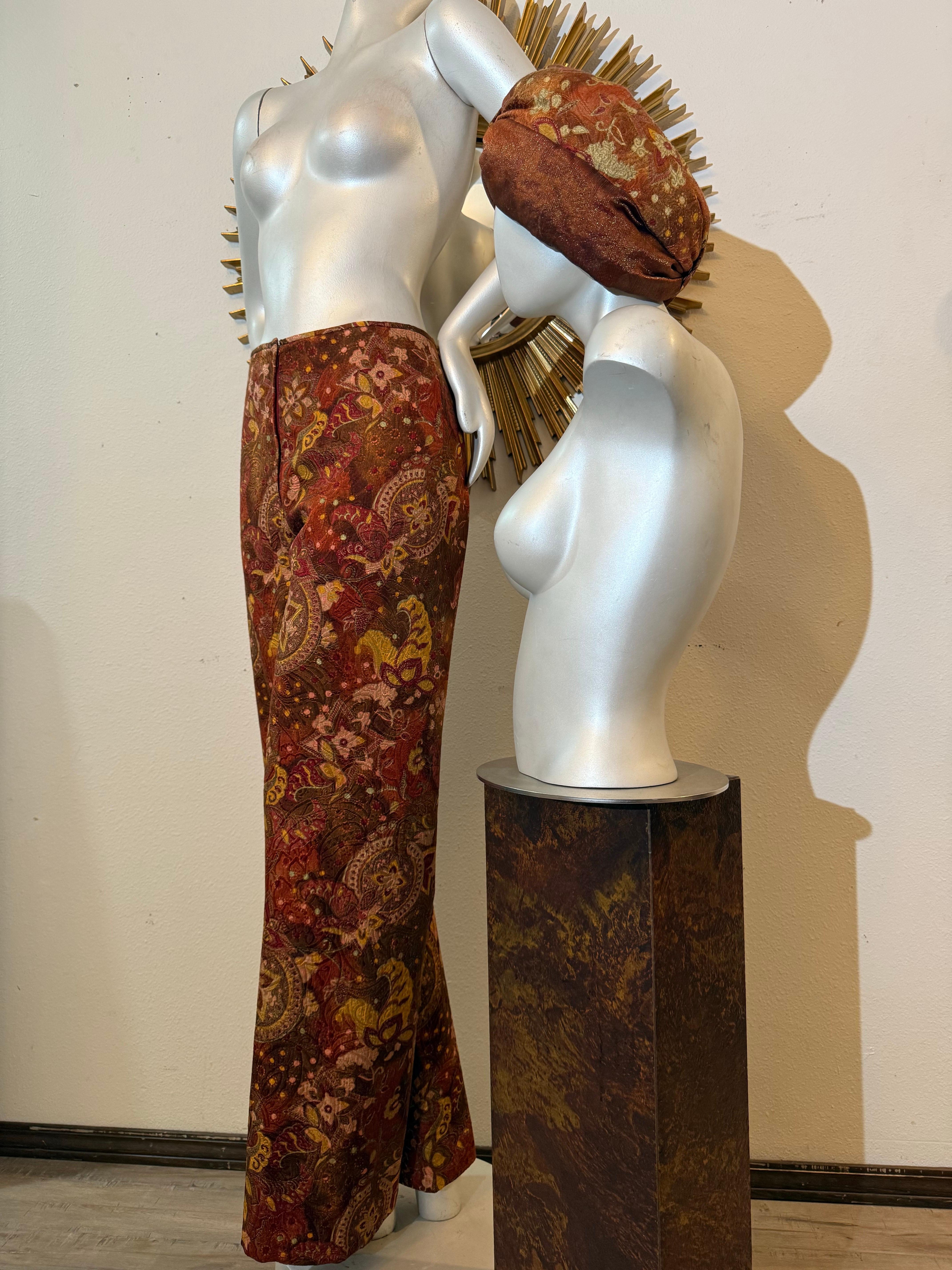 Tunique 3 pièces en mohair Yves Saint Laurent / Pantalon en soie Paisley / Turban assorti en vente 3