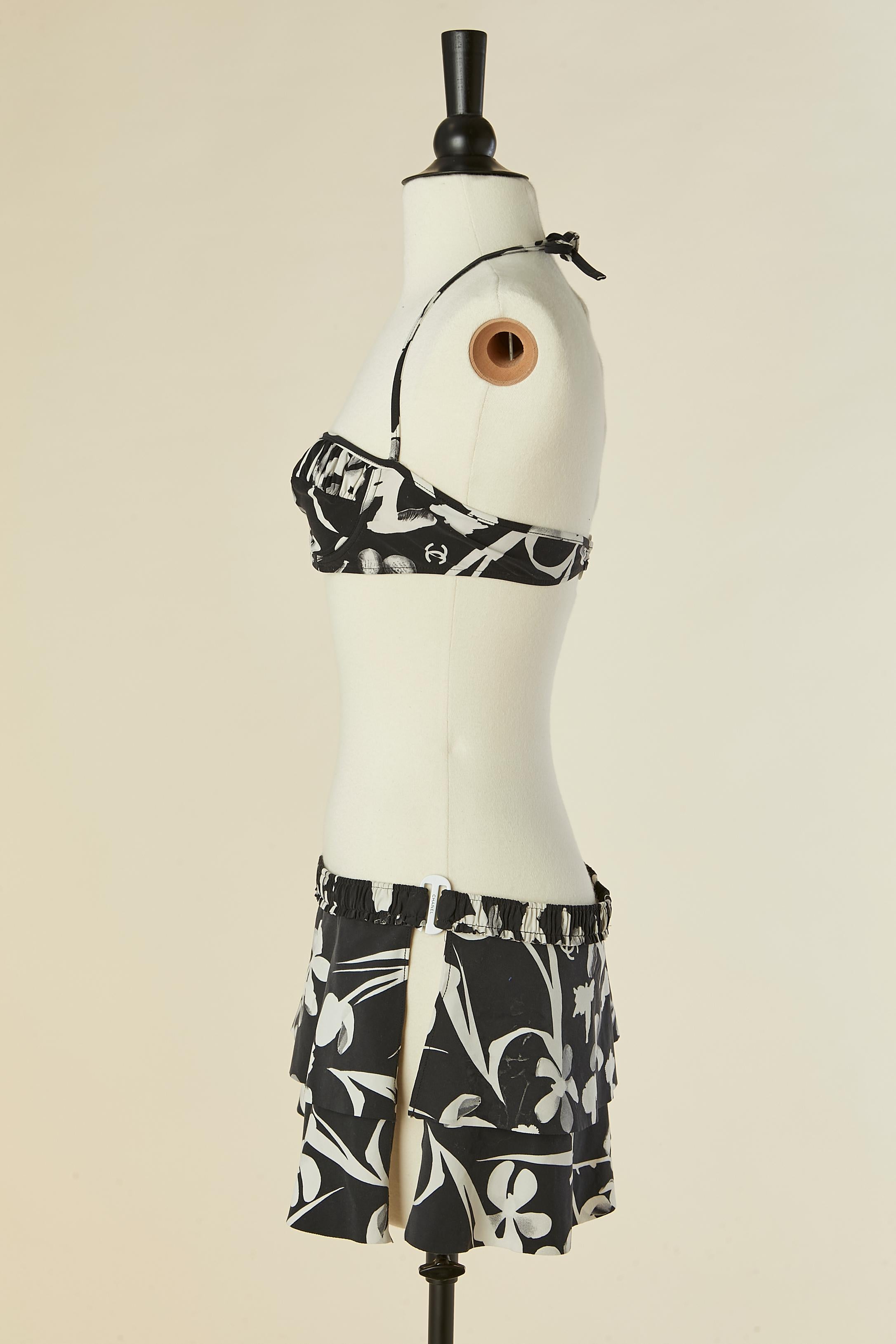 3 pieces bathing printed ensemble ( bra, mini-skirt and mini-dress) CHANEL For Sale 5