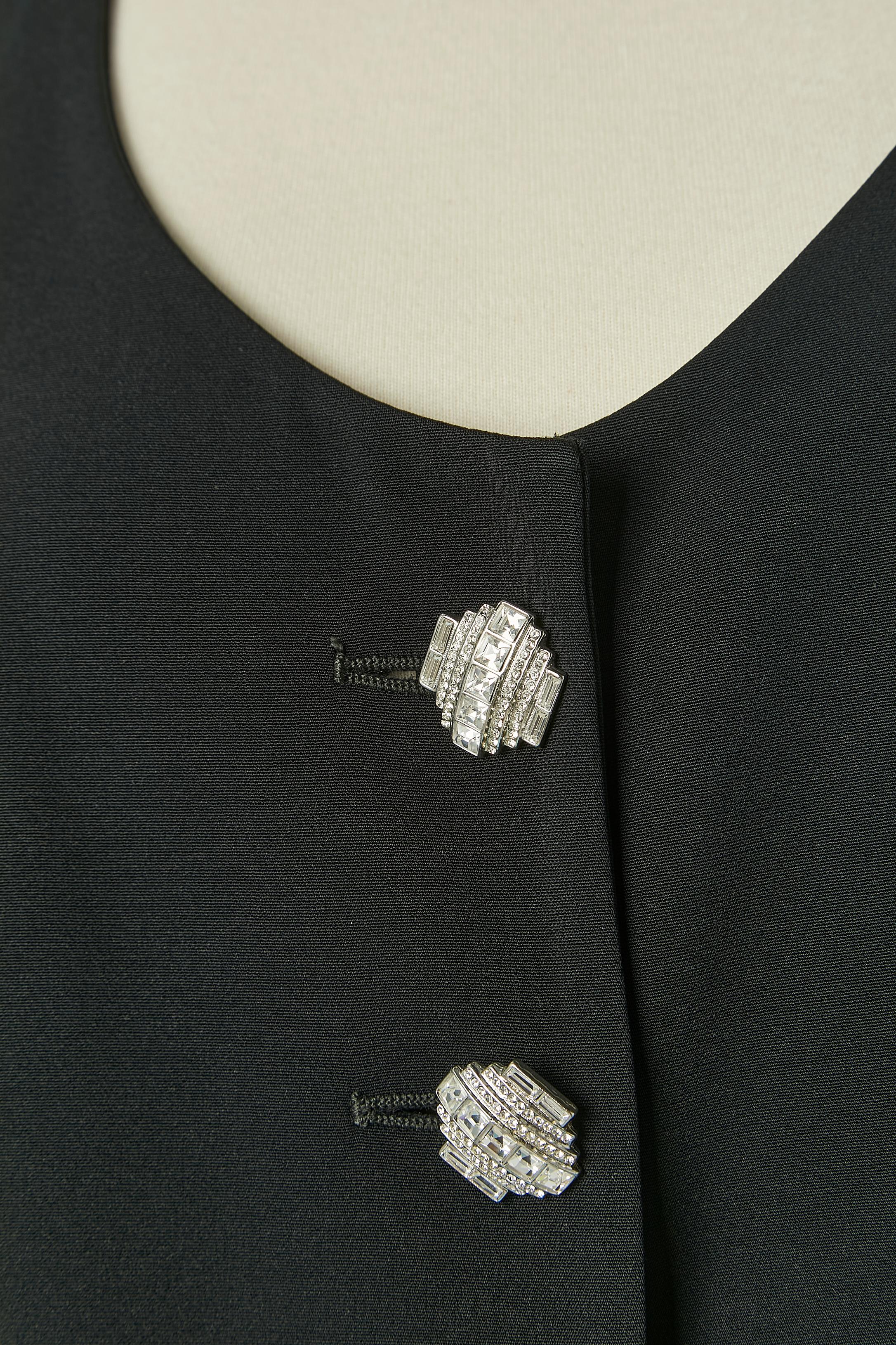 Smoking noir 3 pièces avec boutons en strass Gianfranco Ferré en vente 6