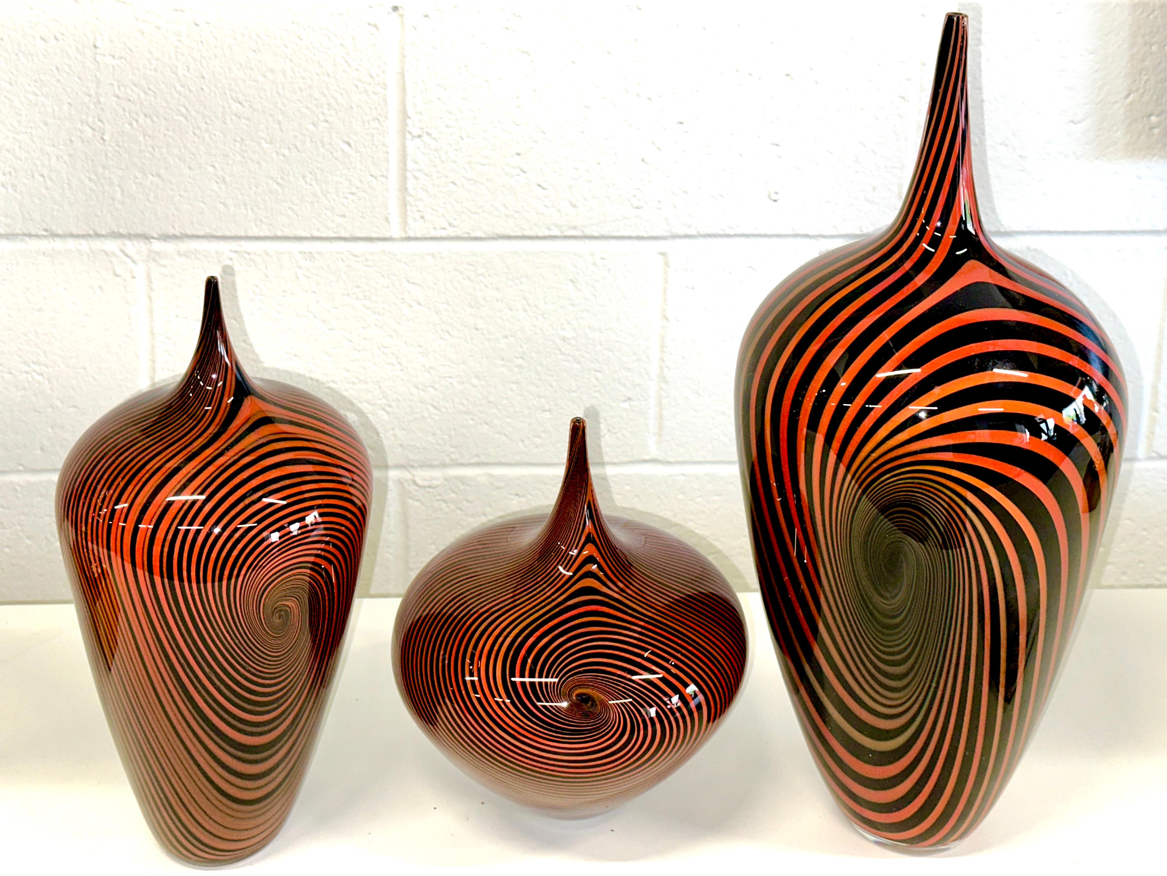 3 Pieces by Noted Canadian Glass Artist Jeff Holmwood  Vortex 1999 For Sale 4