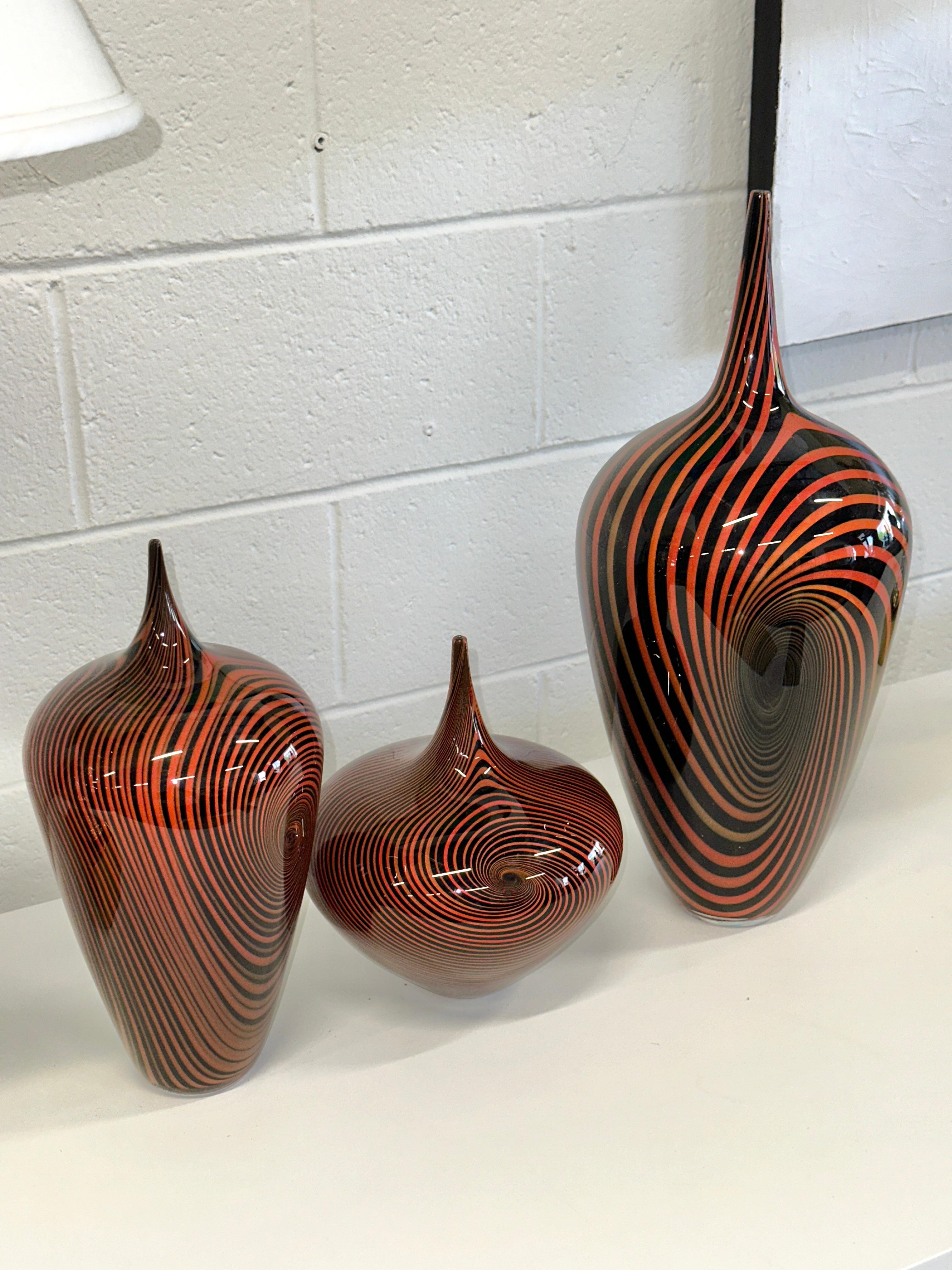 3 Pieces by Noted Canadian Glass Artist Jeff Holmwood  Vortex 1999 For Sale 9