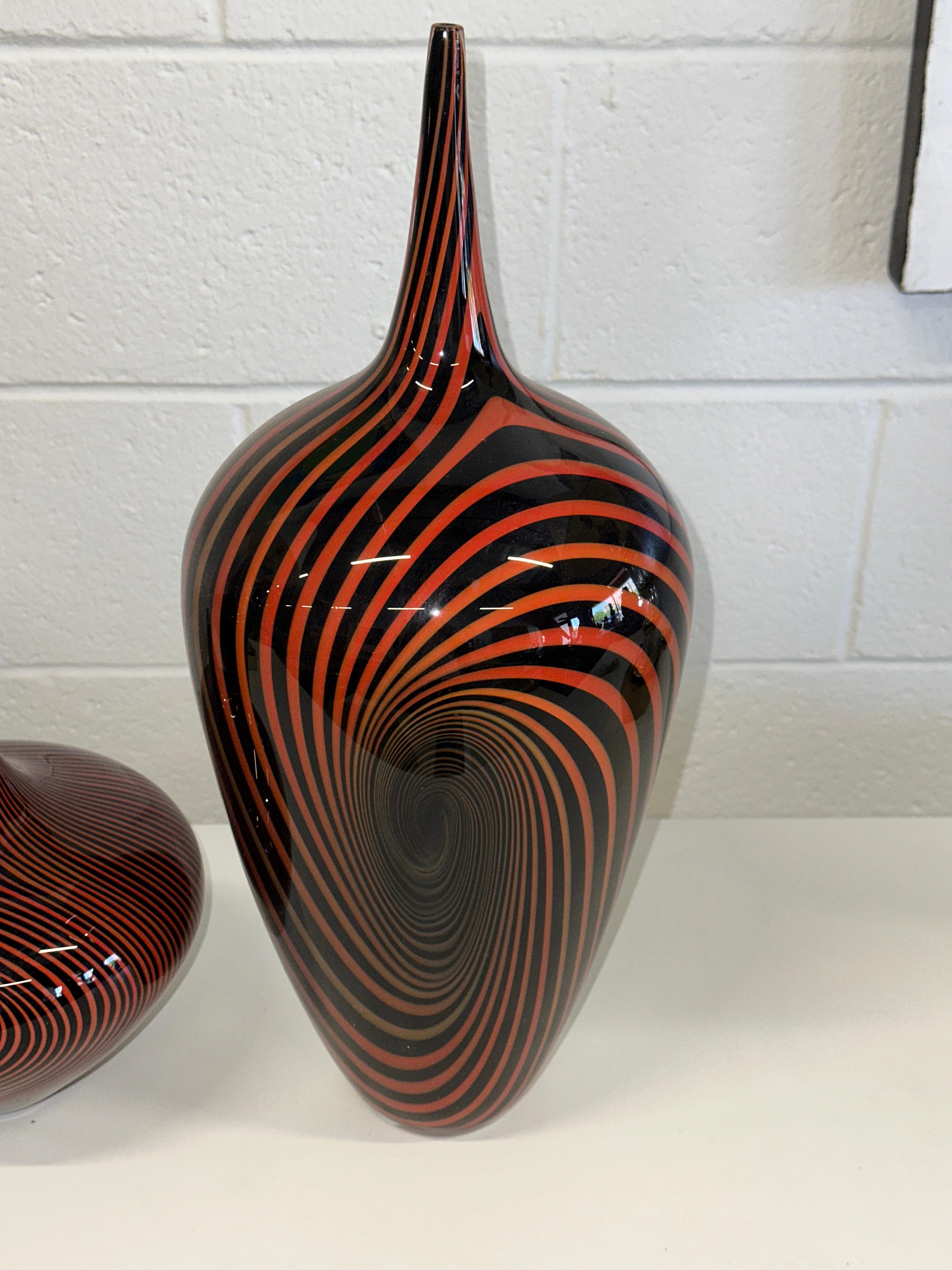 3 Pieces by Noted Canadian Glass Artist Jeff Holmwood  Vortex 1999 In Good Condition For Sale In Palm Springs, CA