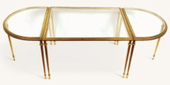 3-Pieces Coffee Table in Gilt Metal by Robert Thibier (1926-2001)