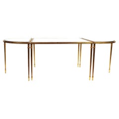 3-Pieces Coffee Table in Gilt Metal by Robert Thibier (1926-2001)