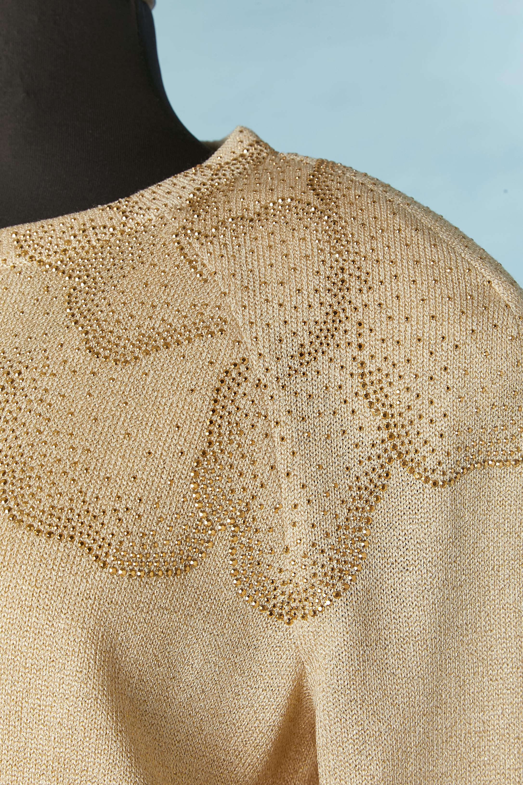 3 pieces ensemble in knit with pattern made of mini studs Sont John Evening In Excellent Condition For Sale In Saint-Ouen-Sur-Seine, FR