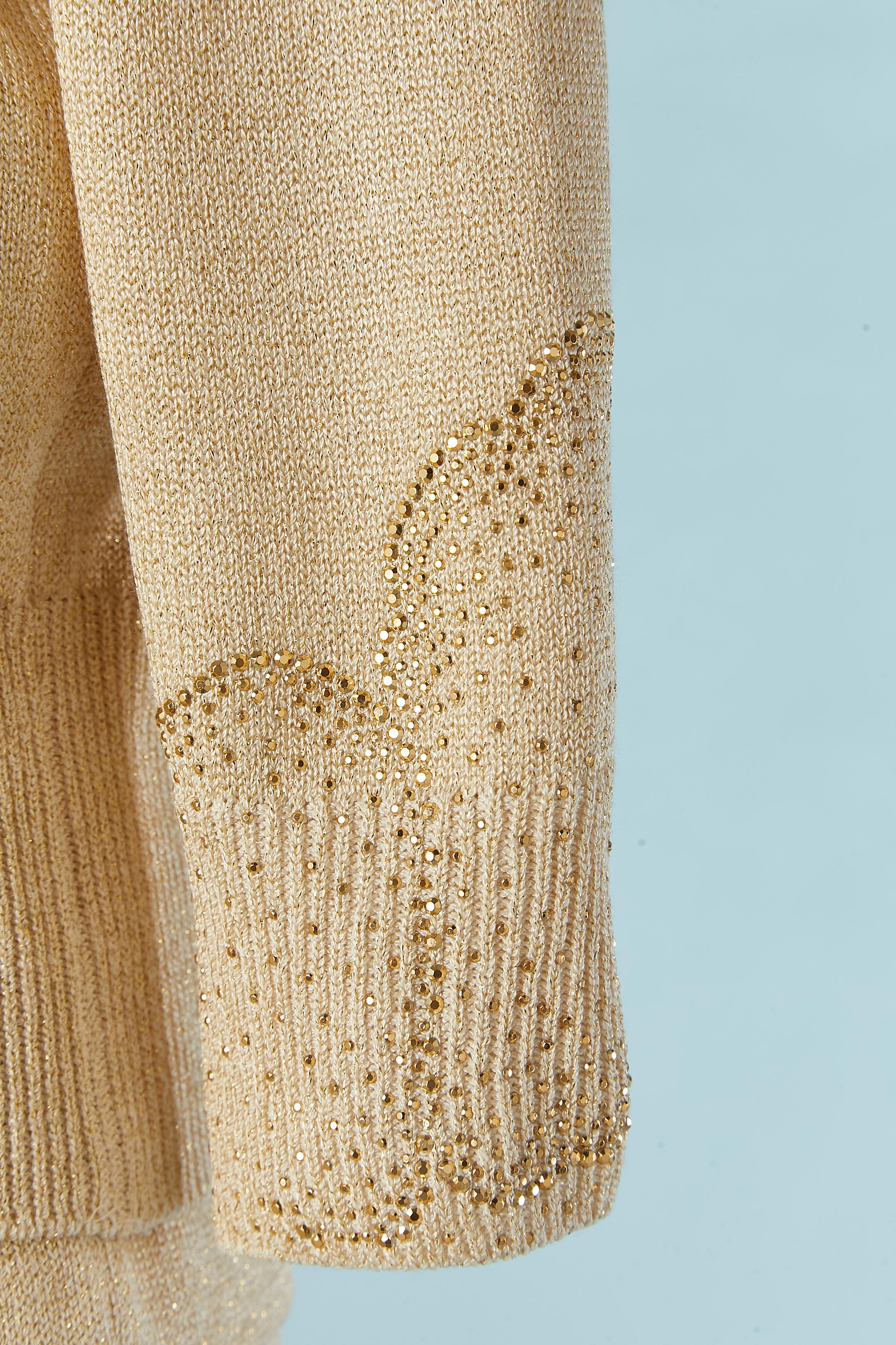 Women's 3 pieces ensemble in knit with pattern made of mini studs Sont John Evening For Sale