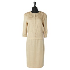 3 pieces ensemble in knit with pattern made of mini studs Sont John Evening