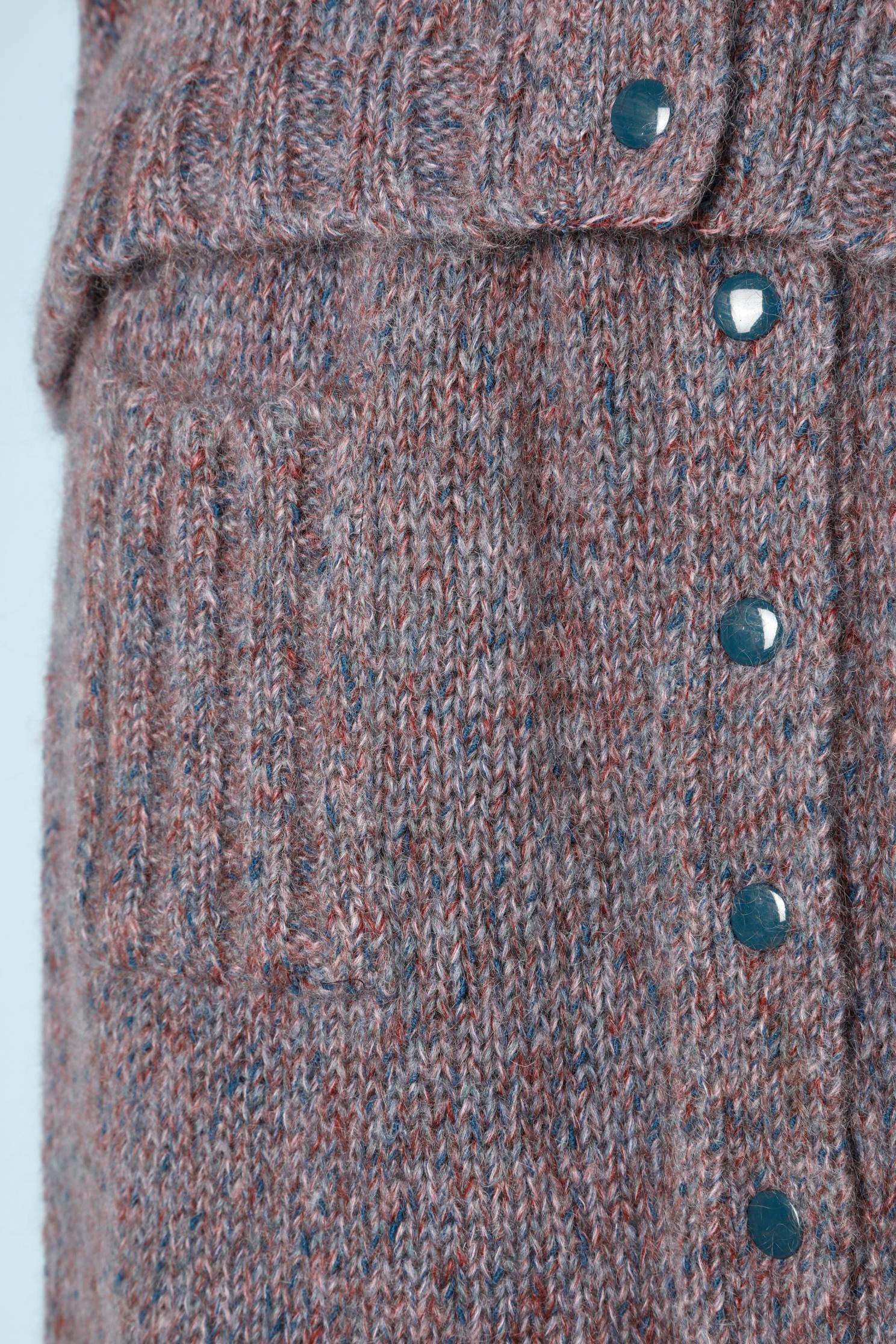 3teiliges Ensemble aus gesprenkeltem, violettem Missoni-Strick im Angebot 5