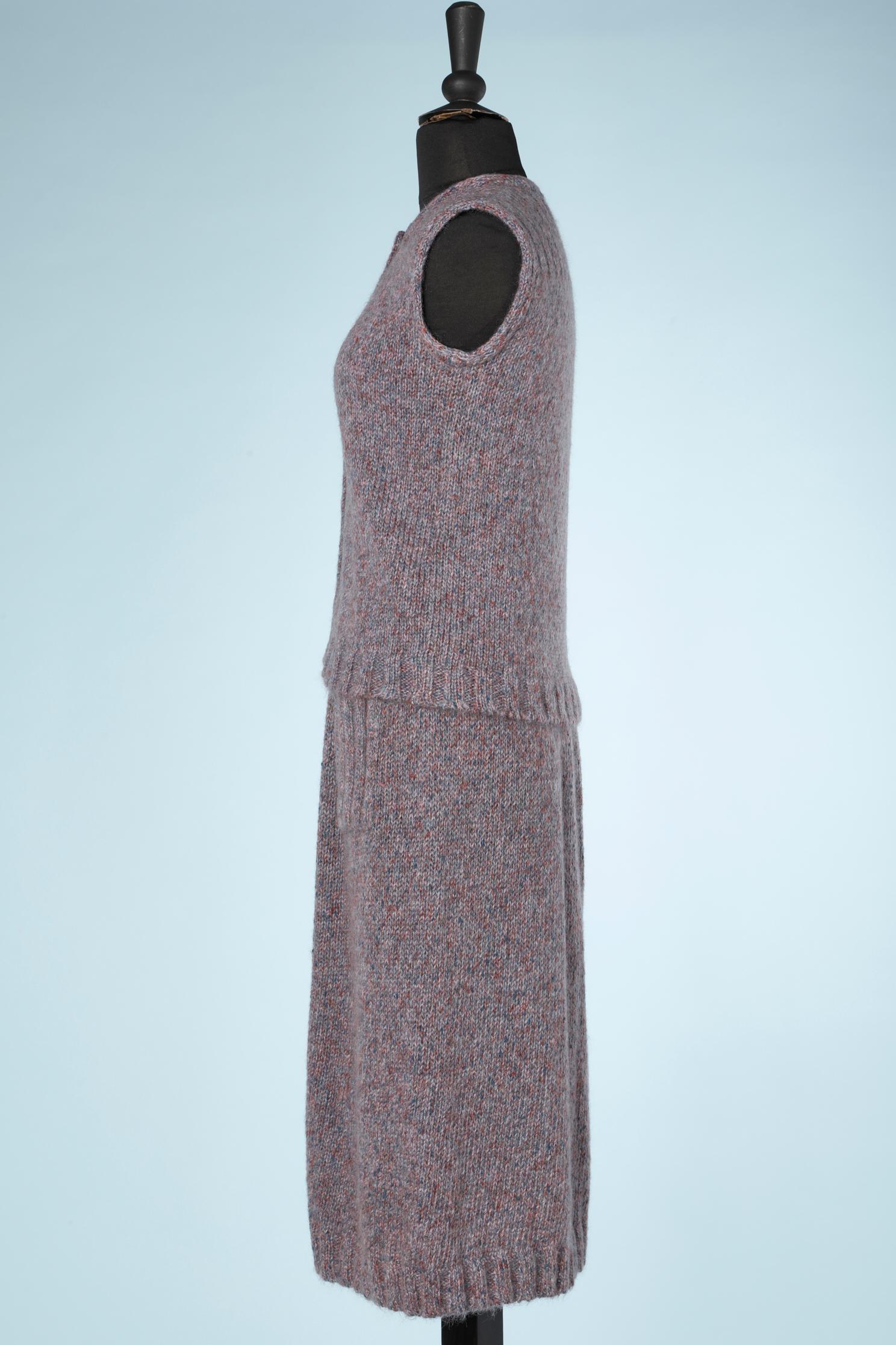 3teiliges Ensemble aus gesprenkeltem, violettem Missoni-Strick im Angebot 6