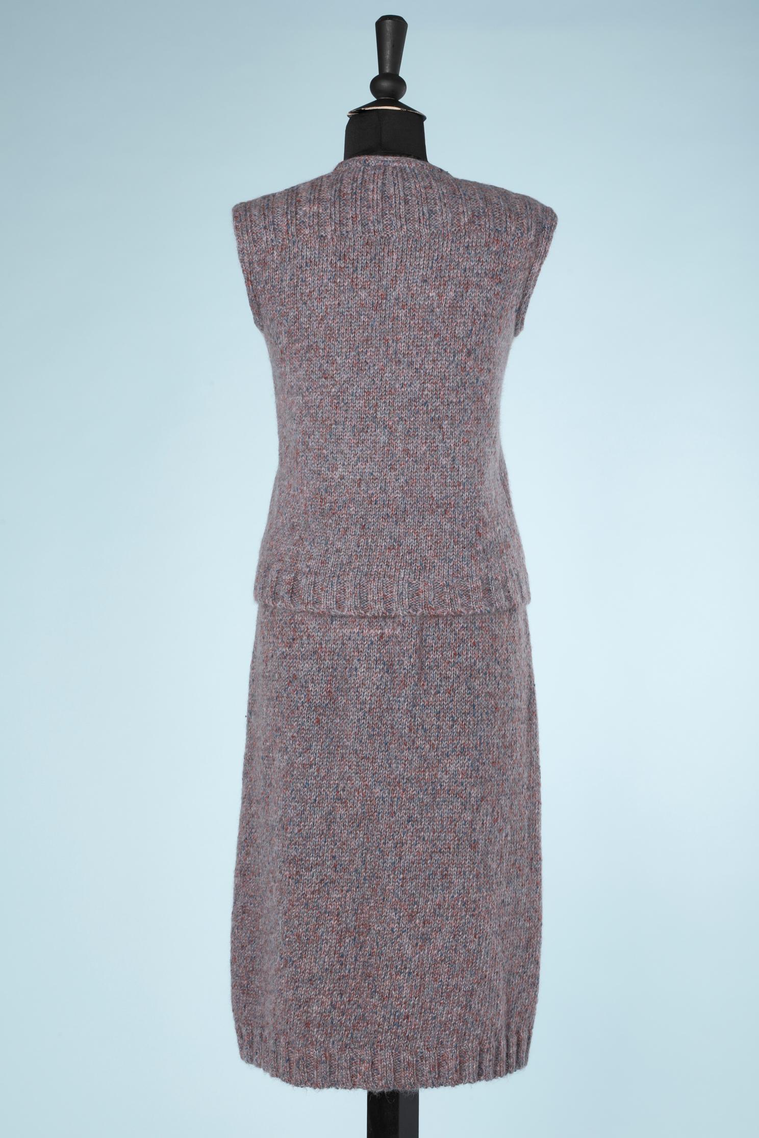 3teiliges Ensemble aus gesprenkeltem, violettem Missoni-Strick im Angebot 7