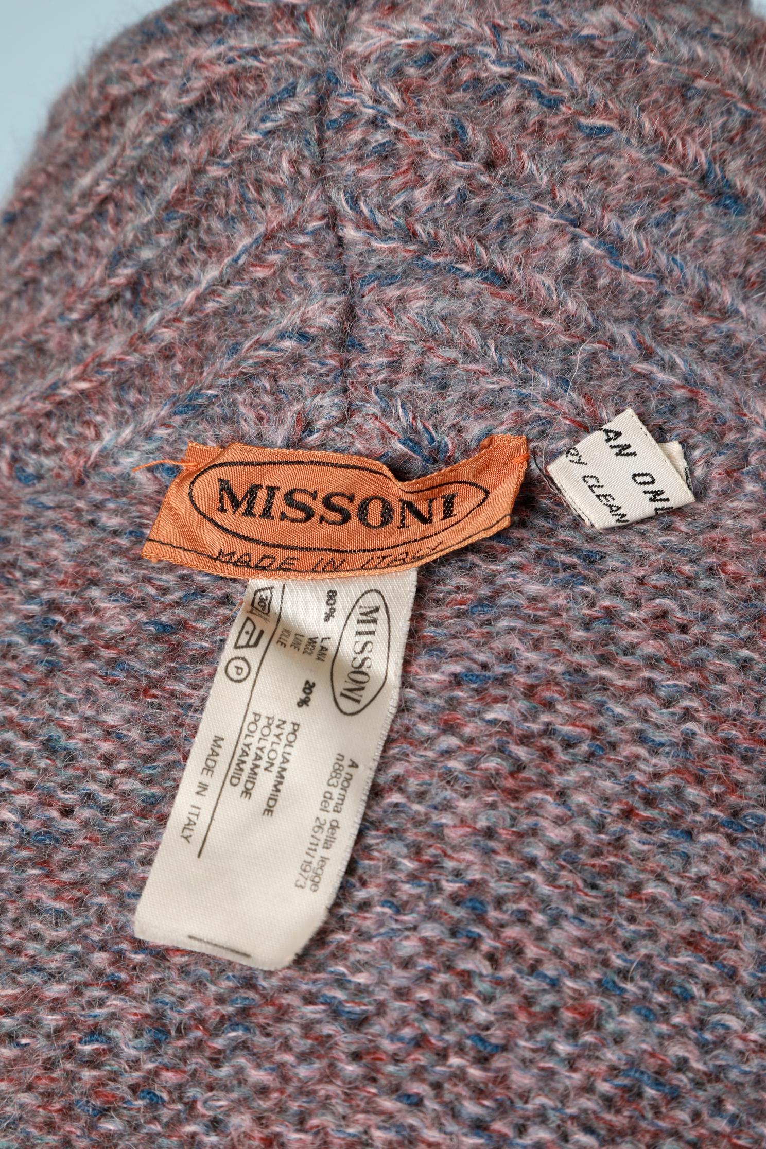 3 pieces ensemble in mottled purplish knit Missoni  For Sale 2