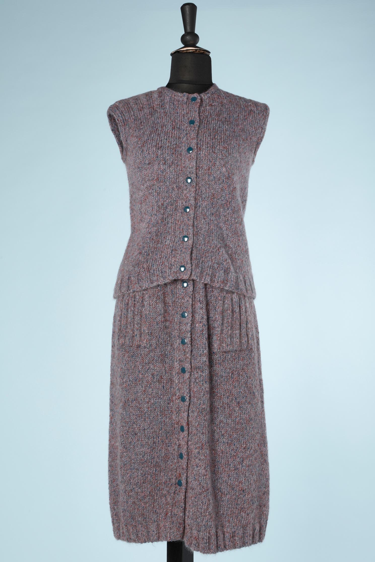 3teiliges Ensemble aus gesprenkeltem, violettem Missoni-Strick im Angebot 3