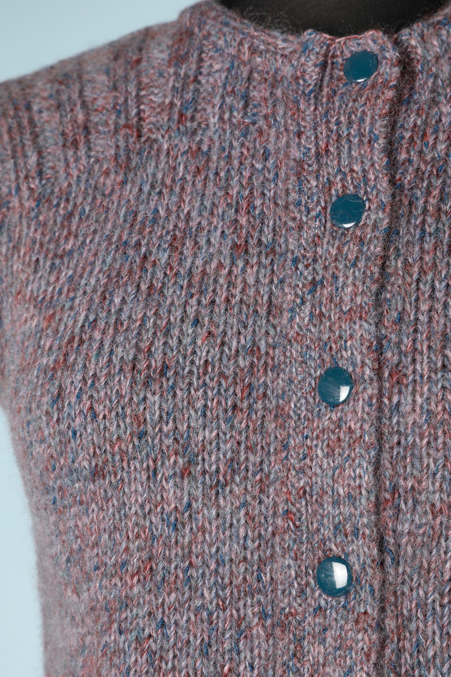 3teiliges Ensemble aus gesprenkeltem, violettem Missoni-Strick im Angebot 4