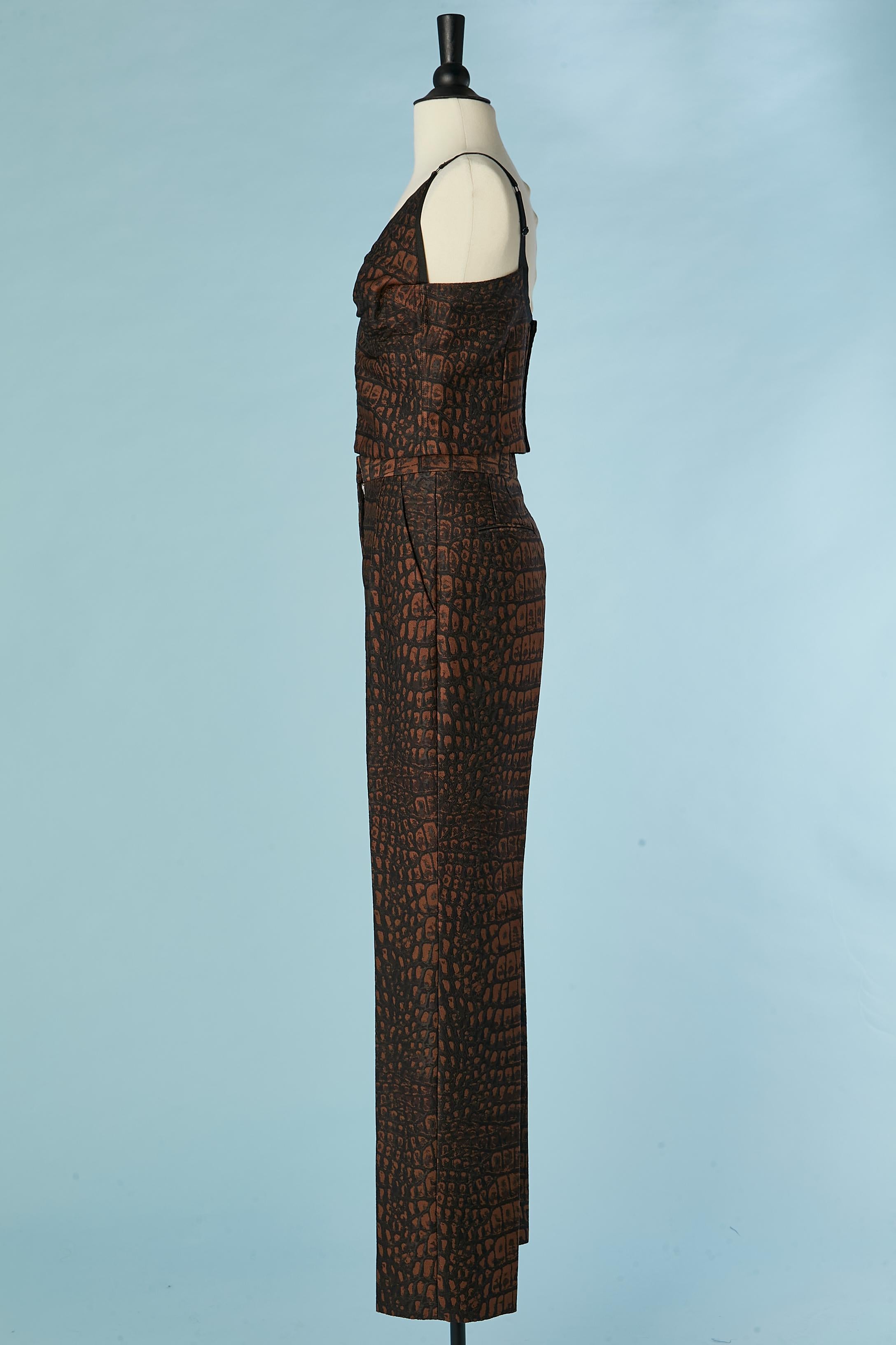 Ensemble di 3 pezzi con motivo coccodrillo marrone e nero Stella McCartney in vendita 6