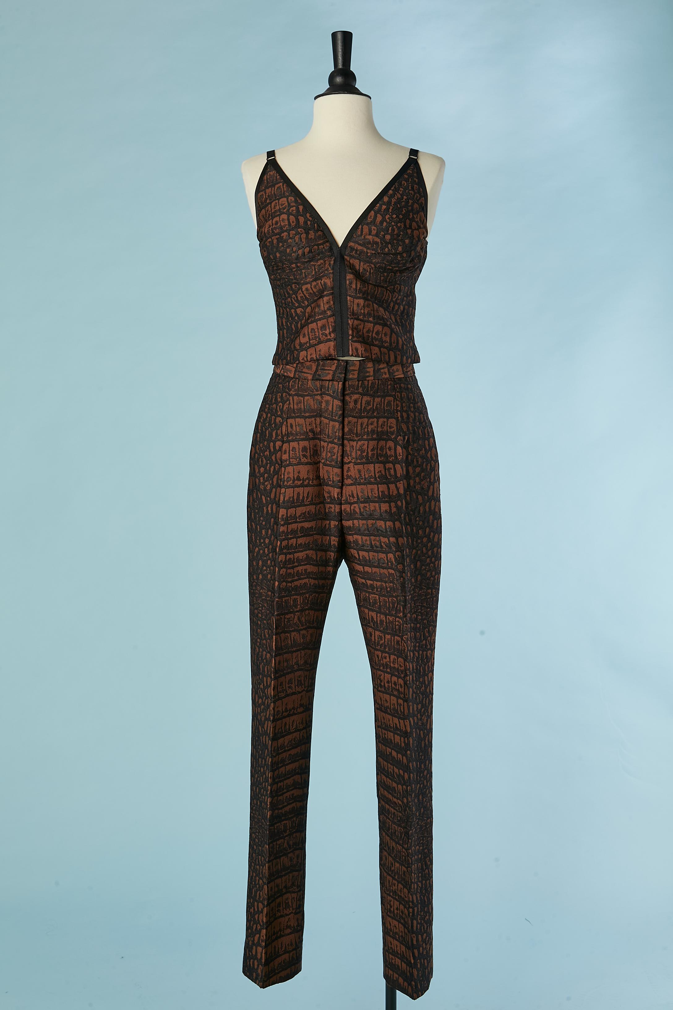 Ensemble di 3 pezzi con motivo coccodrillo marrone e nero Stella McCartney in vendita 3