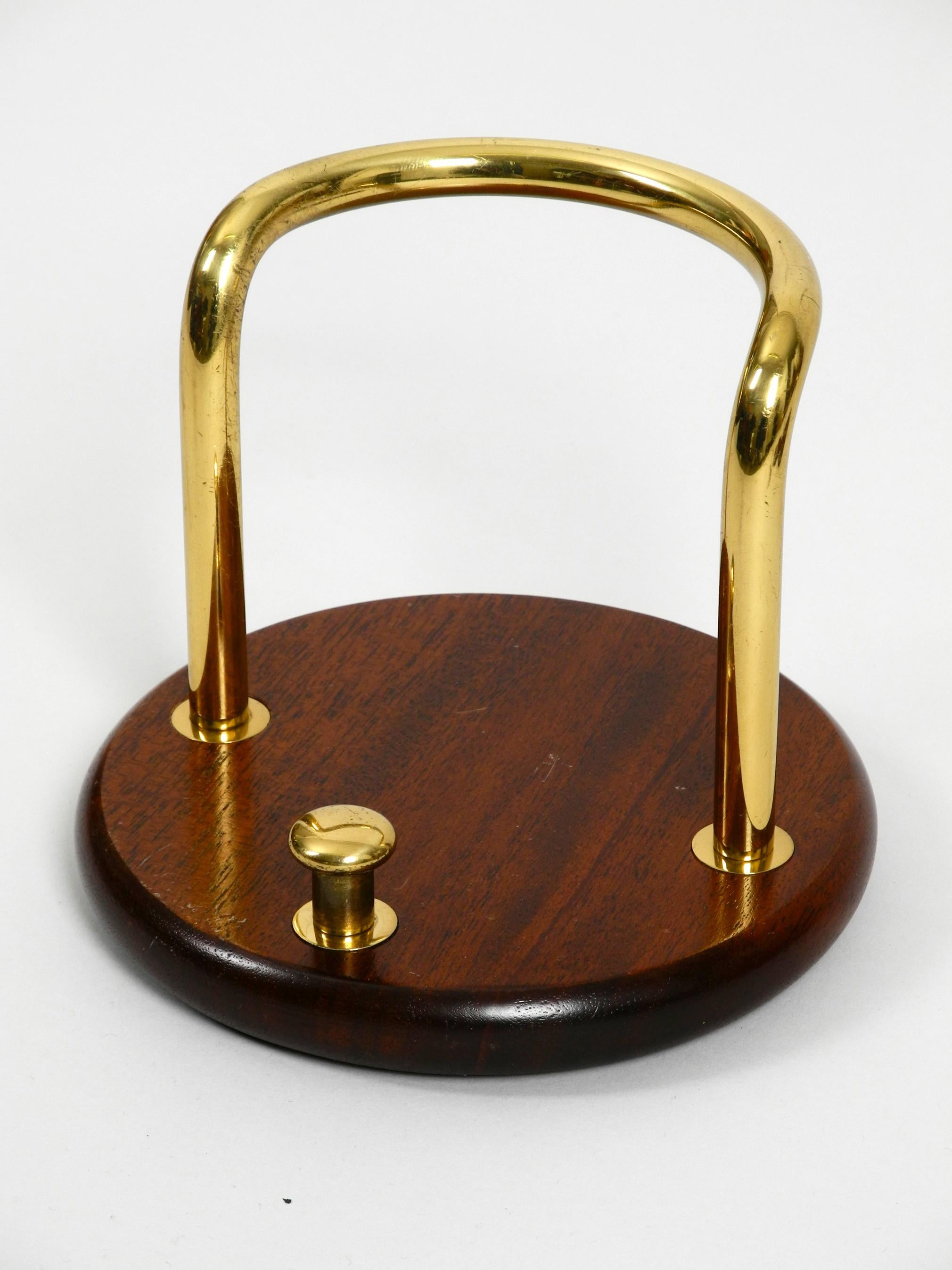 3 Pieces of Very Elegant Large 1970s Wall Hooks Made of Teak and Brass 3