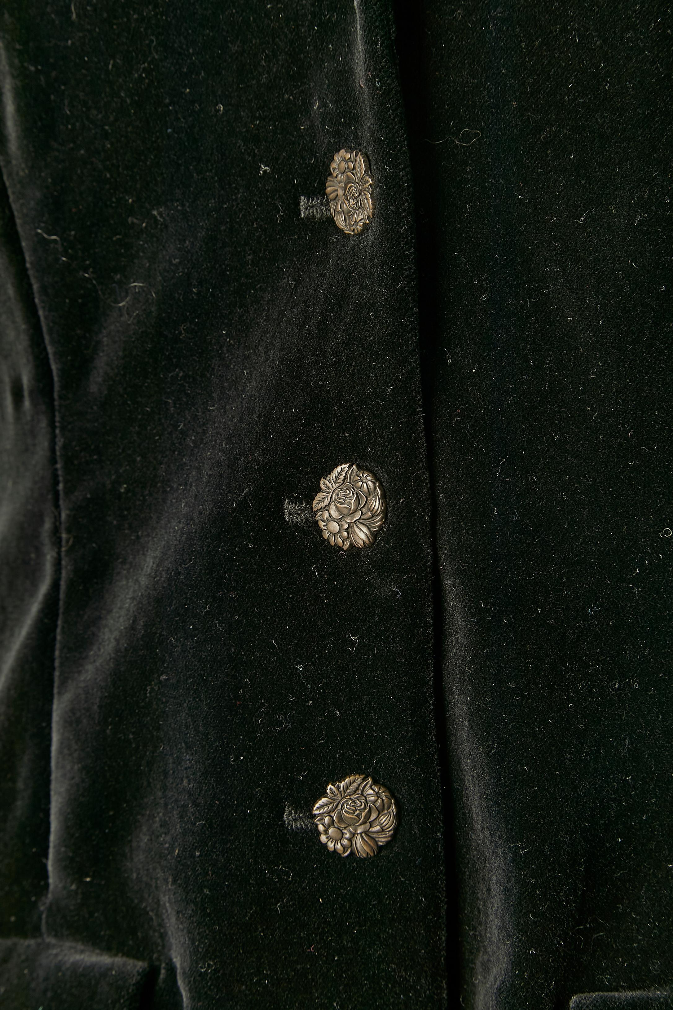 3 pieces skirt-suit and bustier velvet ensemble with laces Chantal Thomass In Excellent Condition In Saint-Ouen-Sur-Seine, FR