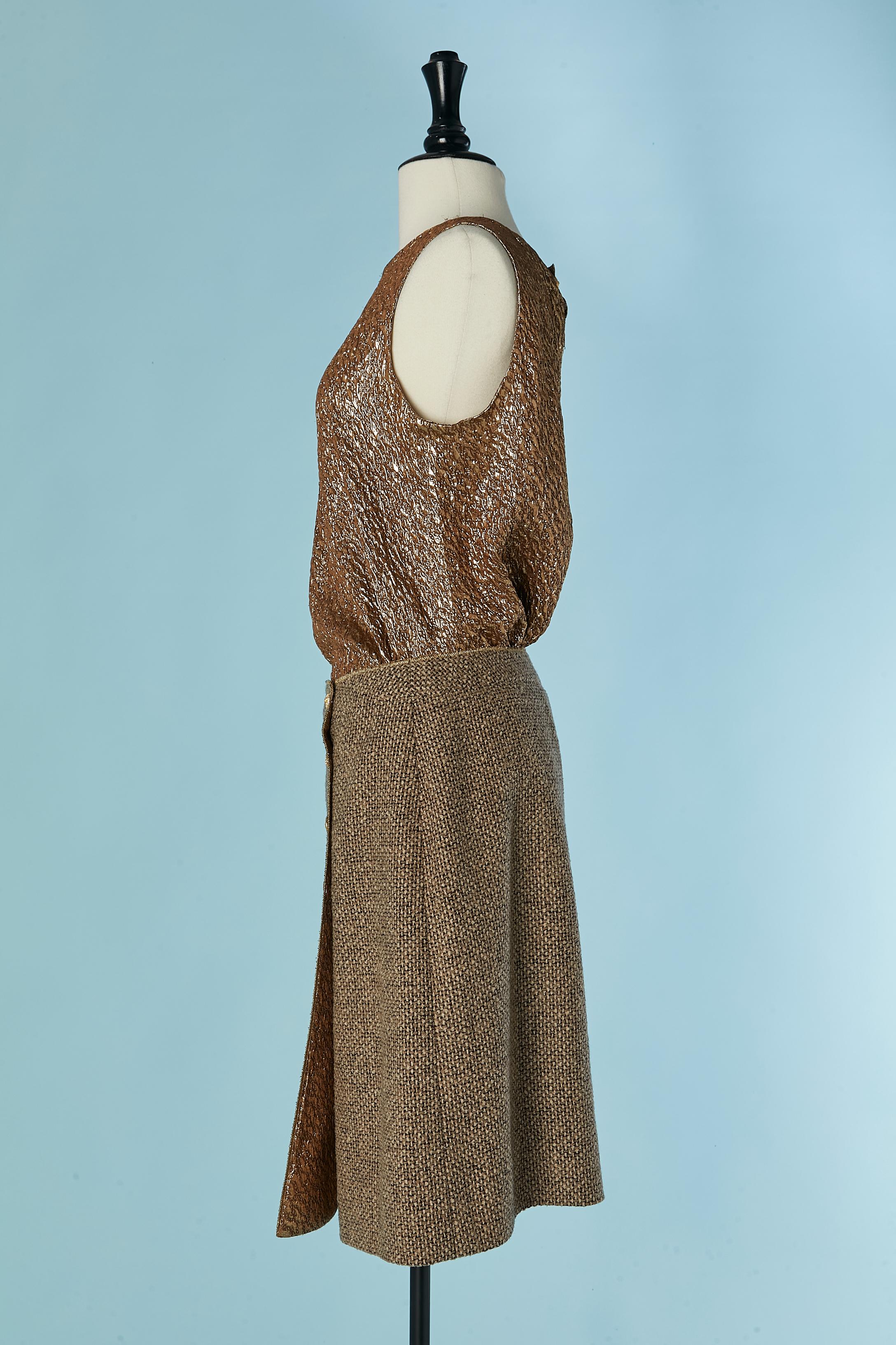 3 pieces skirt suit ensemble in tweed and lurex CHANEL BOUTIQUE For Sale 10