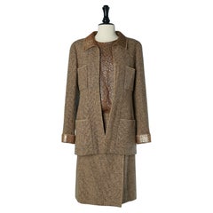 3 pieces skirt suit ensemble in tweed and lurex CHANEL BOUTIQUE