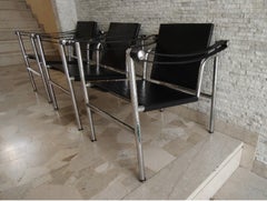 3 Armchairs mod. LC 1 1970s Le Corbusier  - Cassina -Made in ITALY