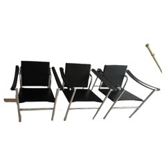 3 Armchairs mod. LC 1 1970s Le Corbusier  - Cassina -Made in ITALY