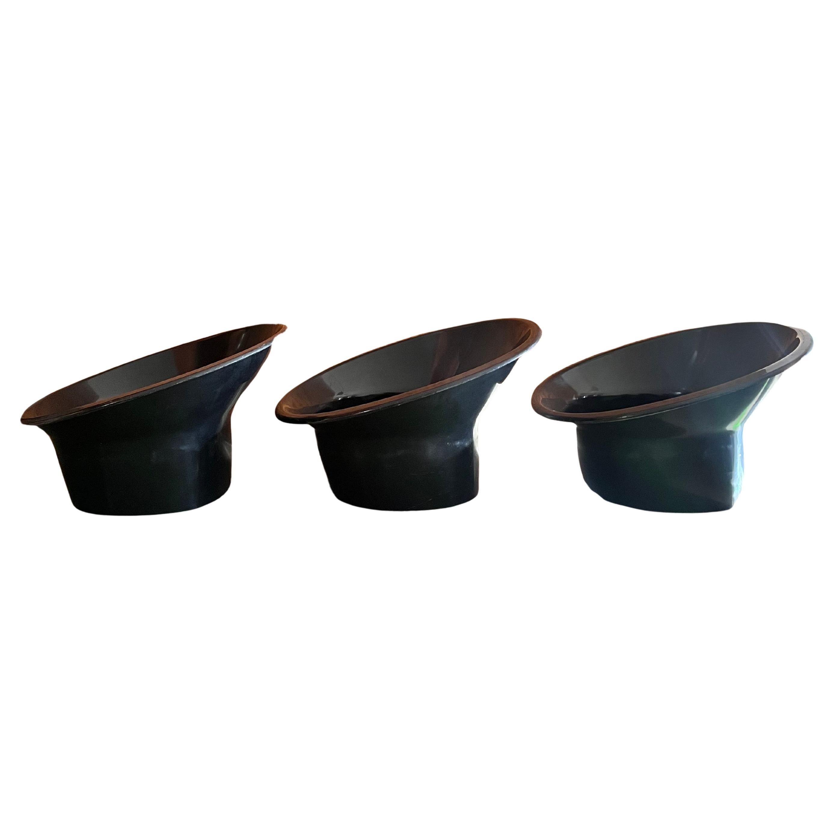 3 fauteuils suédois en plastique noir des années 70 conçus par Svante Schöblom pour Overman Bon état - En vente à Milano, IT