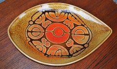 Three Poole Pottery English Sword Blade Shaped Aegean Dishes, Abstract Designs