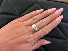 3 Princess Cut Diamond Band Ring Two Toned 18k Gold