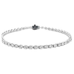 3 Zacken Diamant-Tennisarmband Runde Diamanten 6,25 CT, H/VS 14KW