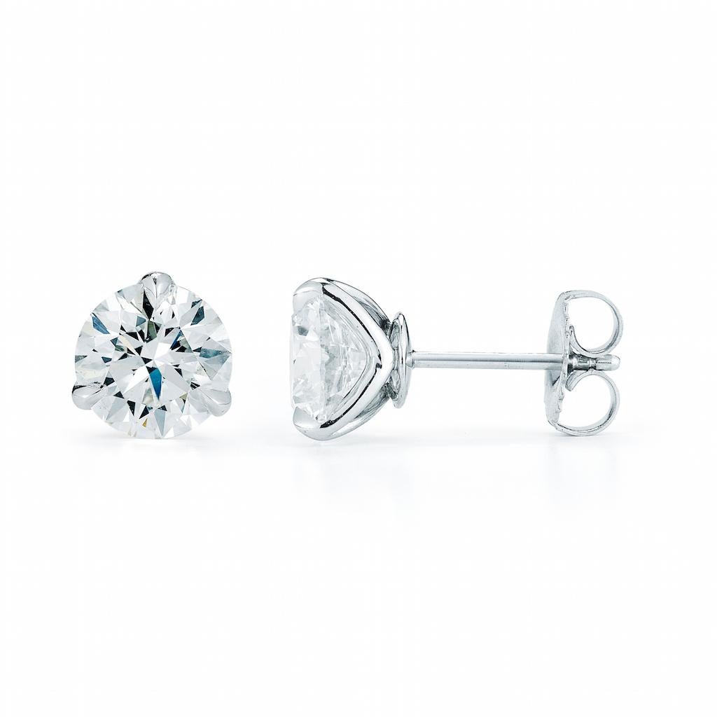 Beautiful diamond stud earring mountings for round cut diamonds. Feel free to review diamonds available in our store or reset diamonds that you might have already. These are super trendy and secure hand crafted stud frames that we guarantee to last.