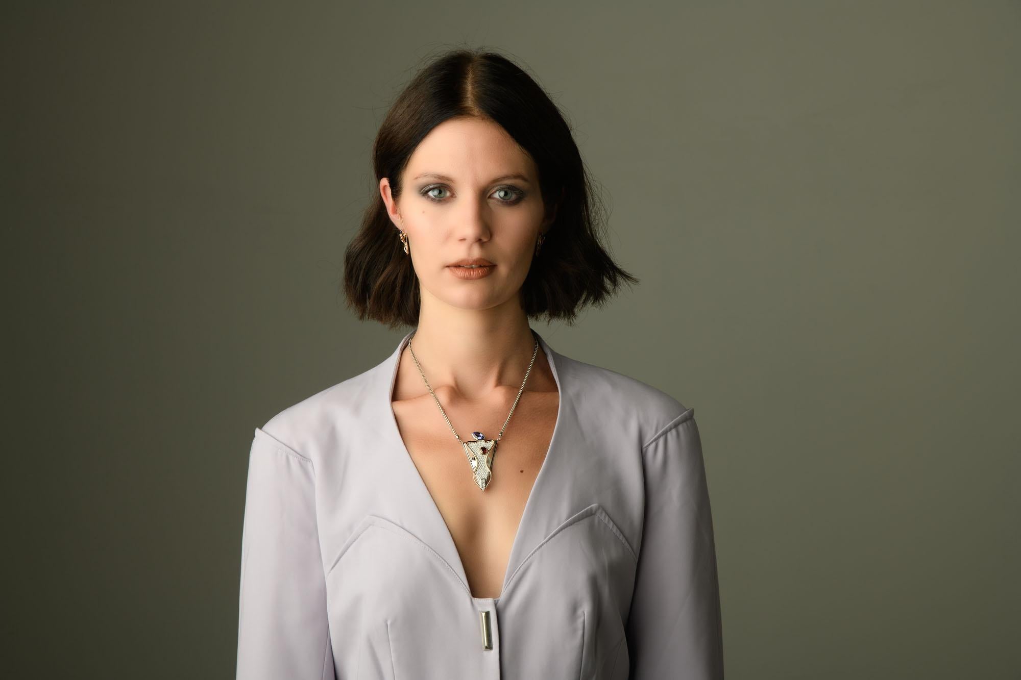 This 18k, Rose & White golden necklace is A PIECE OF THE SET called 