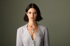SigridB Necklace "3 Punti" Love Collection Brilliants Tanzanite Garnet stone