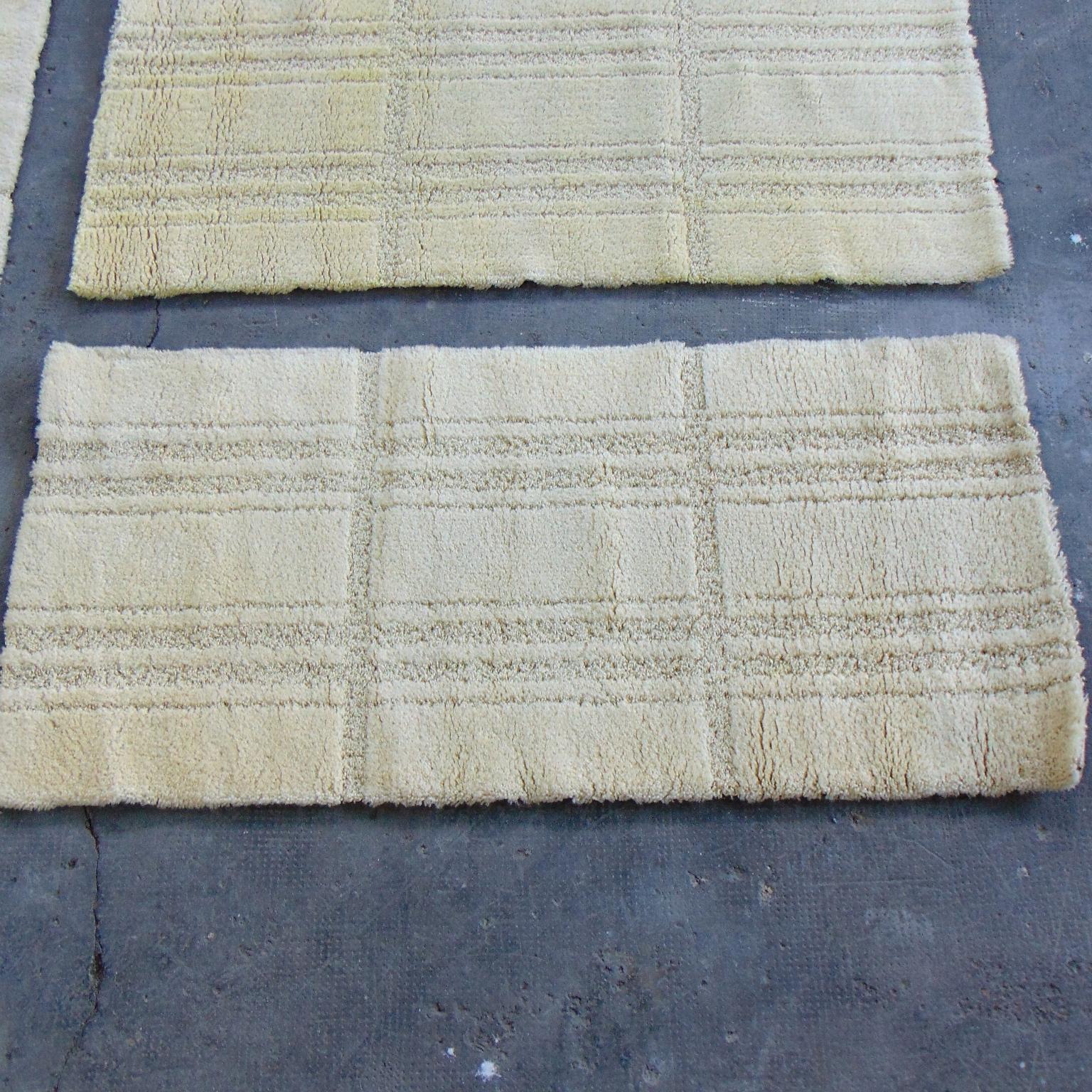3 Alfombras danesas de los años 70 de pura lana virgen, tono crema, Eksport Hojer en venta 4