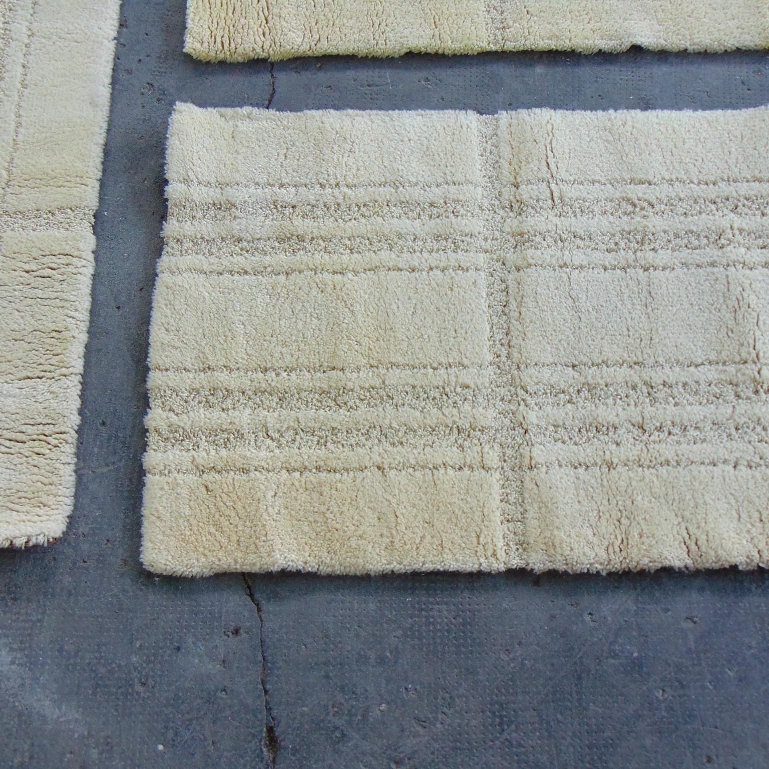 3 Alfombras danesas de los años 70 de pura lana virgen, tono crema, Eksport Hojer en venta 6