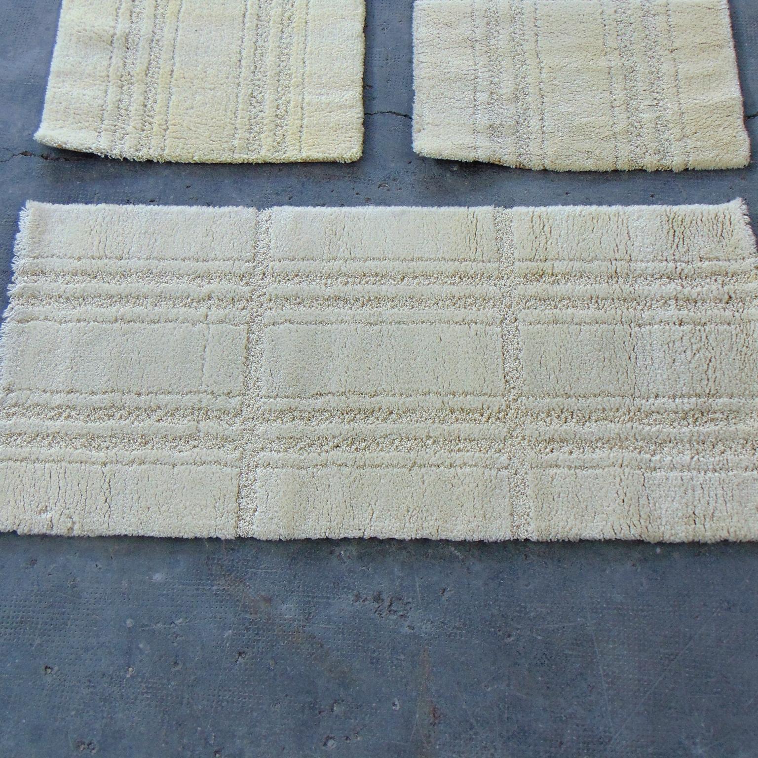 3 Pure New Wool 1970s Danish Rugs, Cream Hue, Eksport Hojer For Sale 9