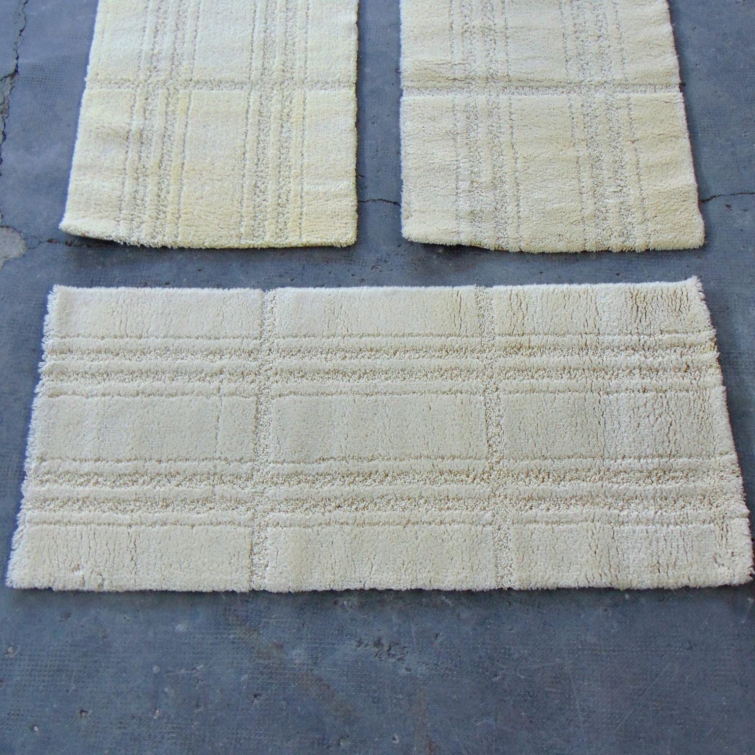 3 Pure New Wool 1970s Danish Rugs, Cream Hue, Eksport Hojer For Sale 10